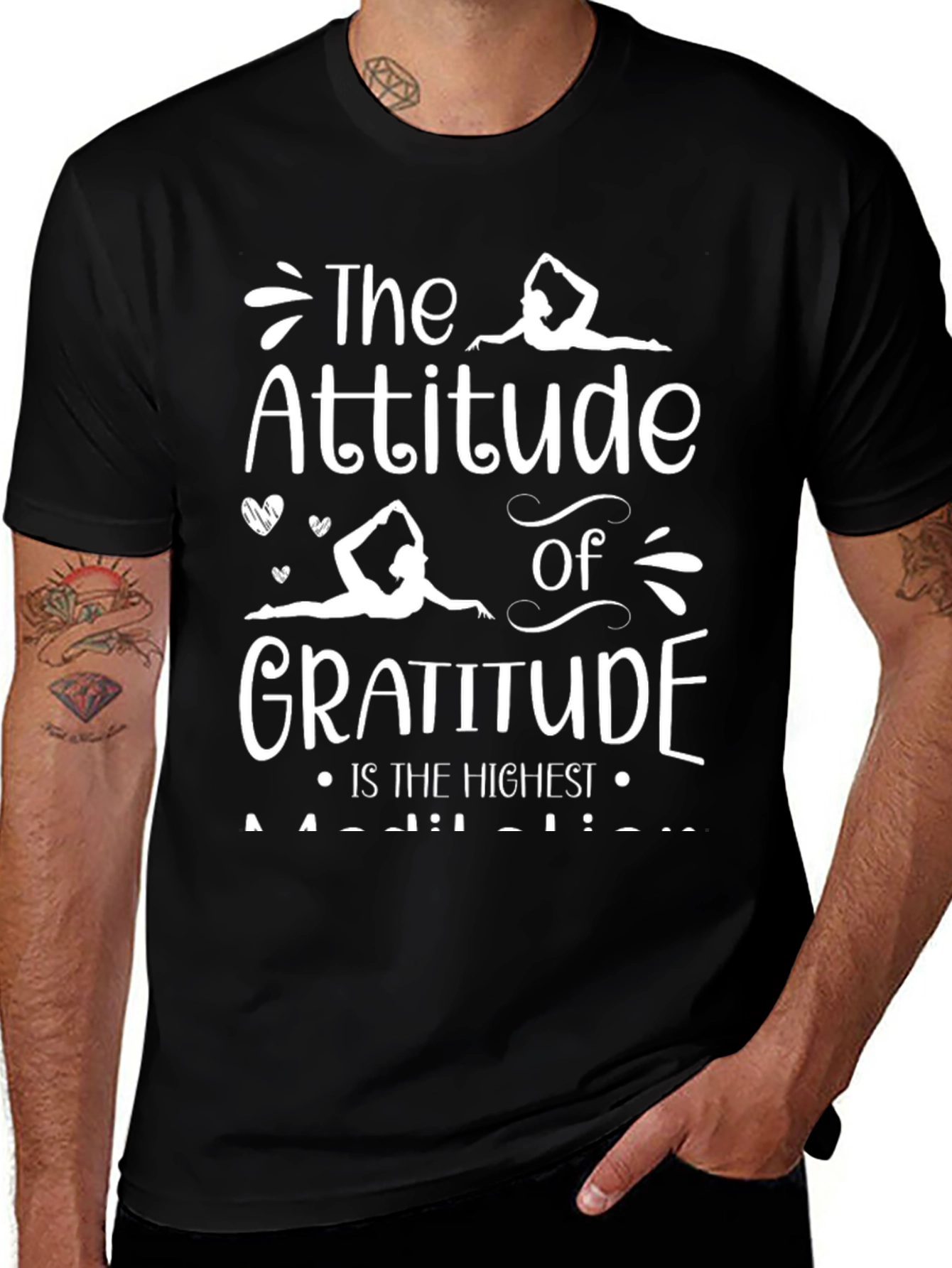 Gratitude Graphic Tee - Black Cotton Comfort