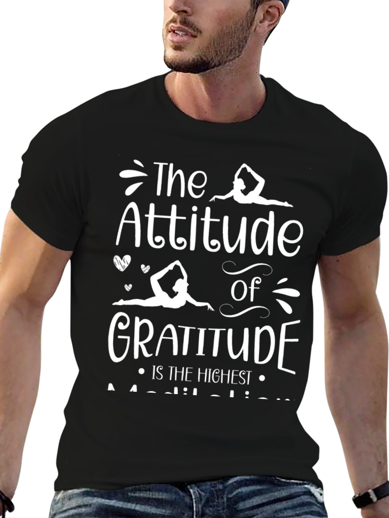 Gratitude Graphic Tee - Black Cotton Comfort