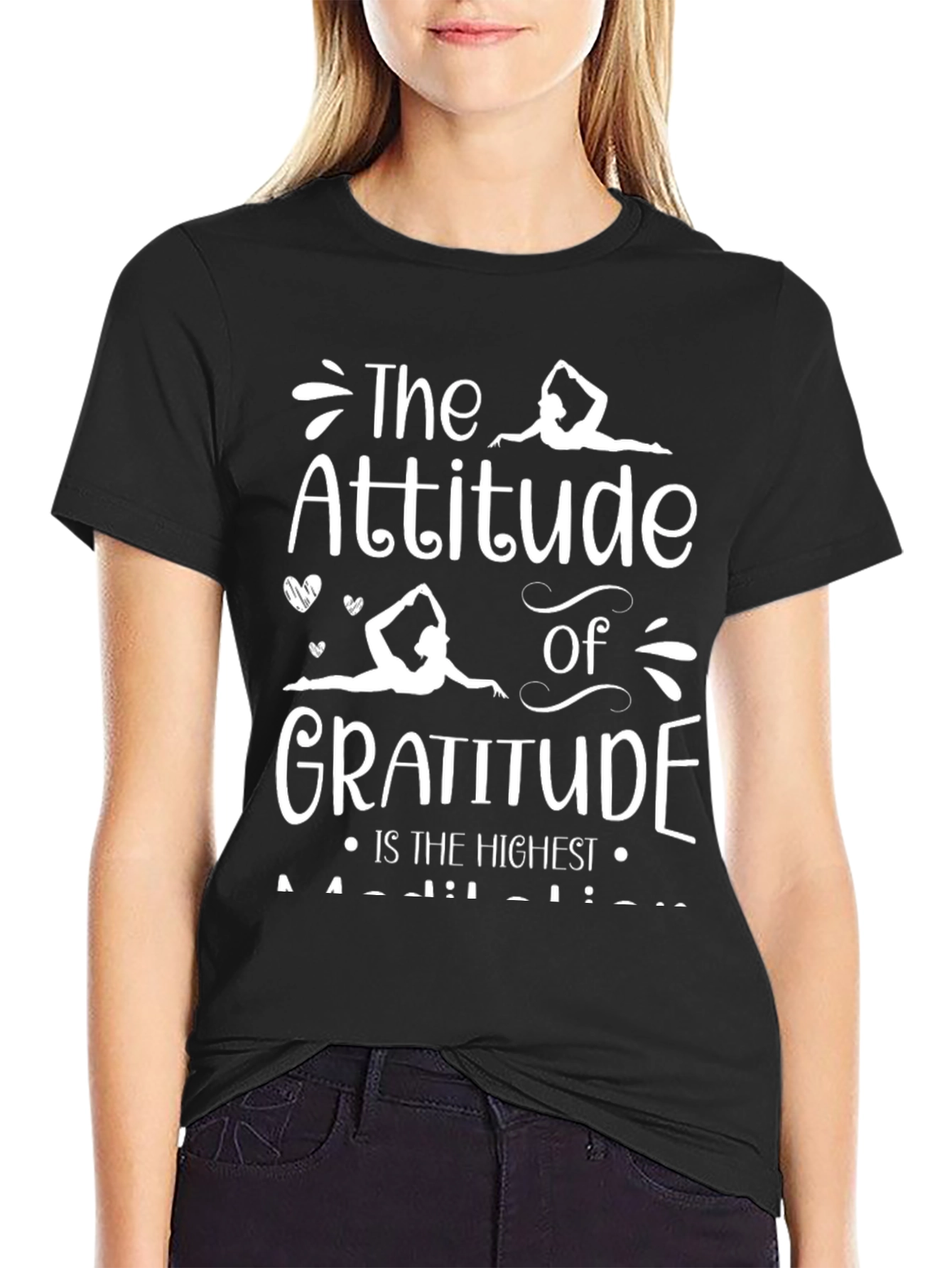 Gratitude Graphic Tee - Black Cotton Comfort