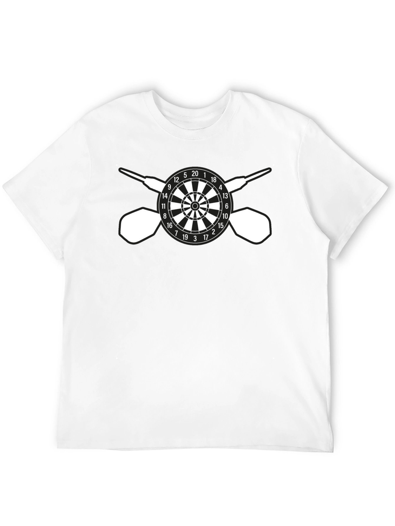 Darts T-Shirt - Target and Dart Design - Black