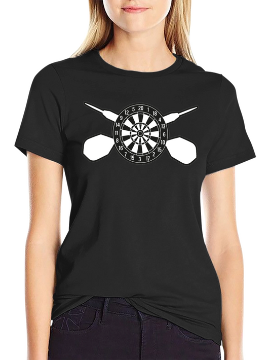 Darts T-Shirt - Target and Dart Design - Black