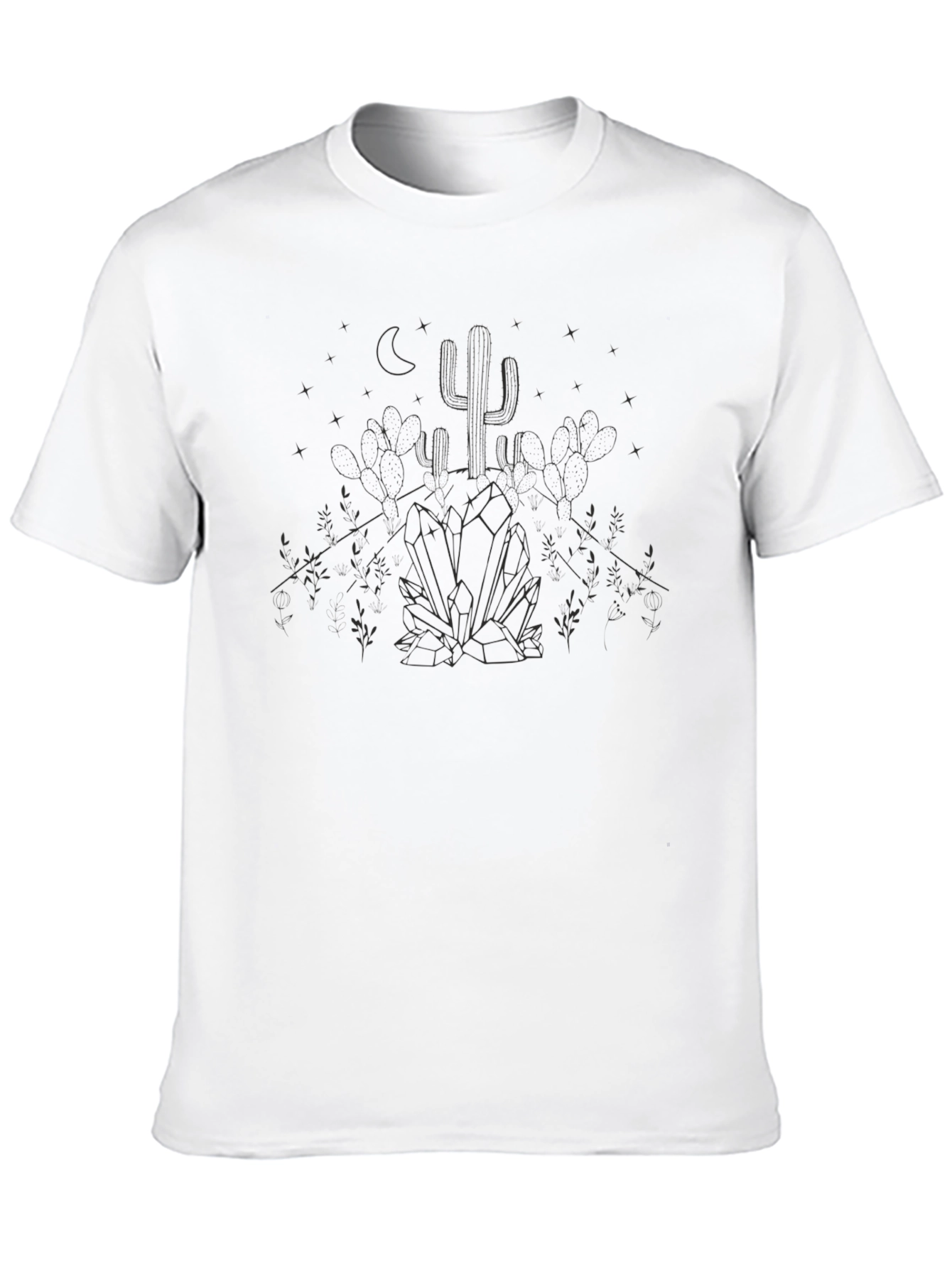 Black Desert Night Cactus T-Shirt
