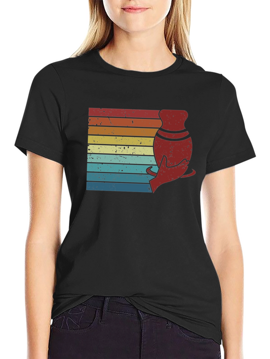 Retro Pottery T-Shirt - Artsy Vintage Tee