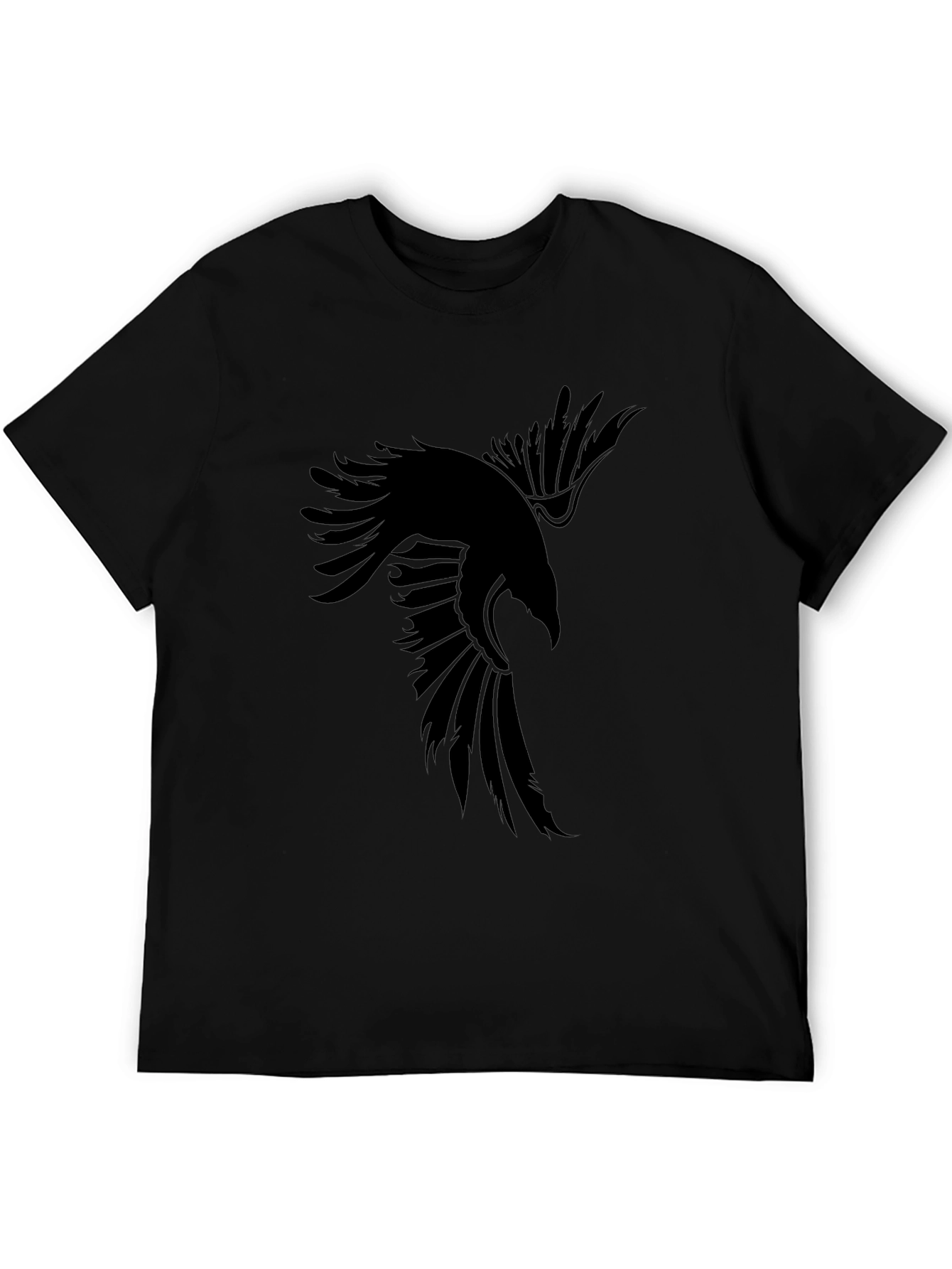 Mens Black Raven Graphic T-Shirt