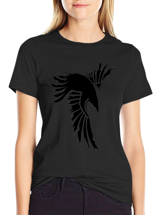 Mens Black Raven Graphic T-Shirt