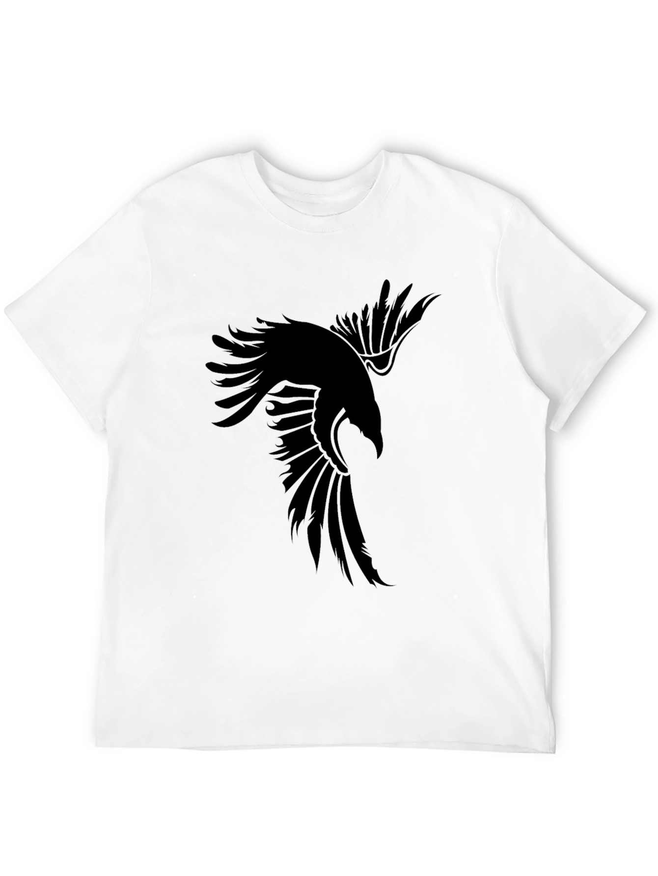 Mens Black Raven Graphic T-Shirt