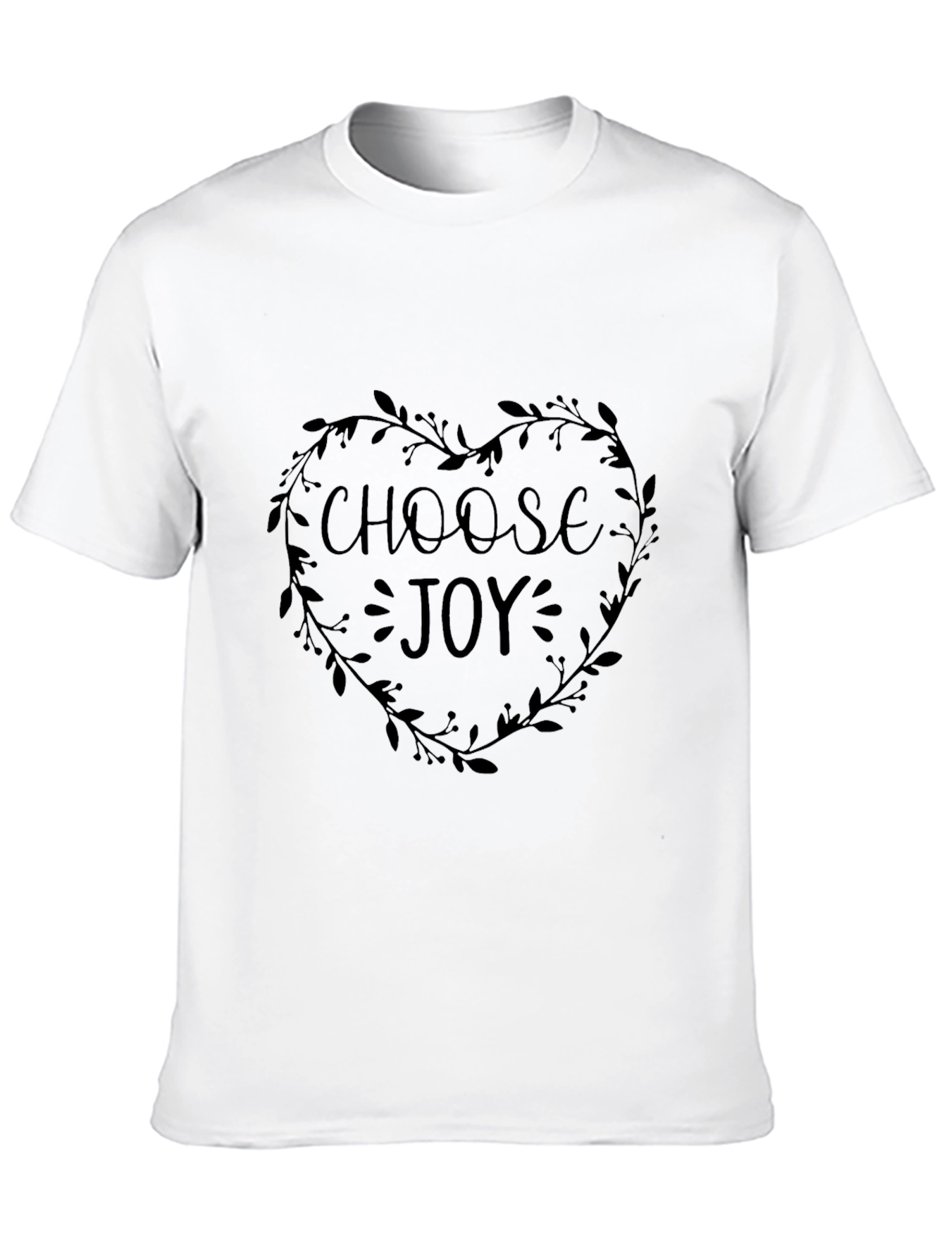 Choose Joy Heart Wreath Black T-Shirt