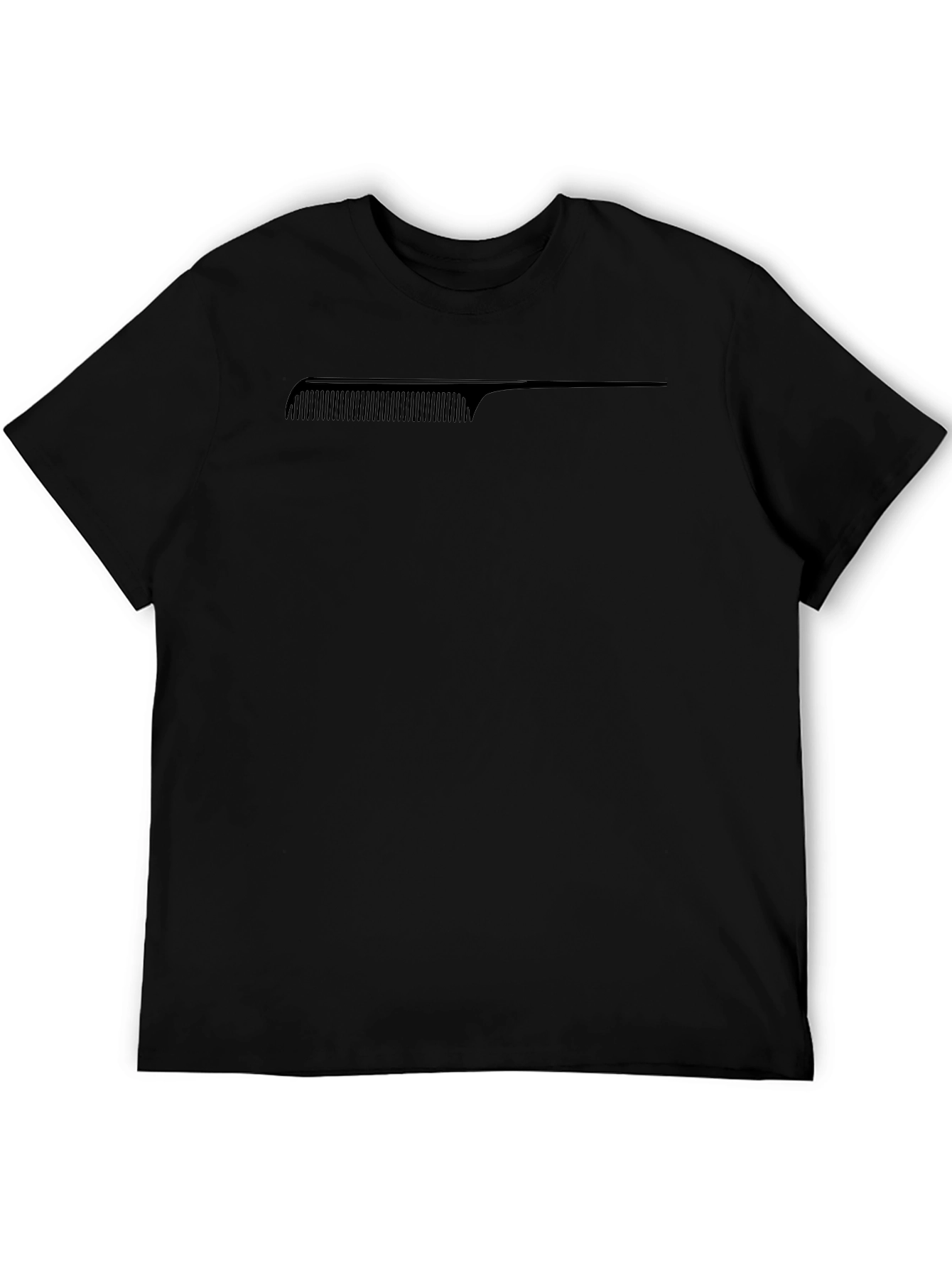 Comb Graphic Tee - Stylish Black T-Shirt