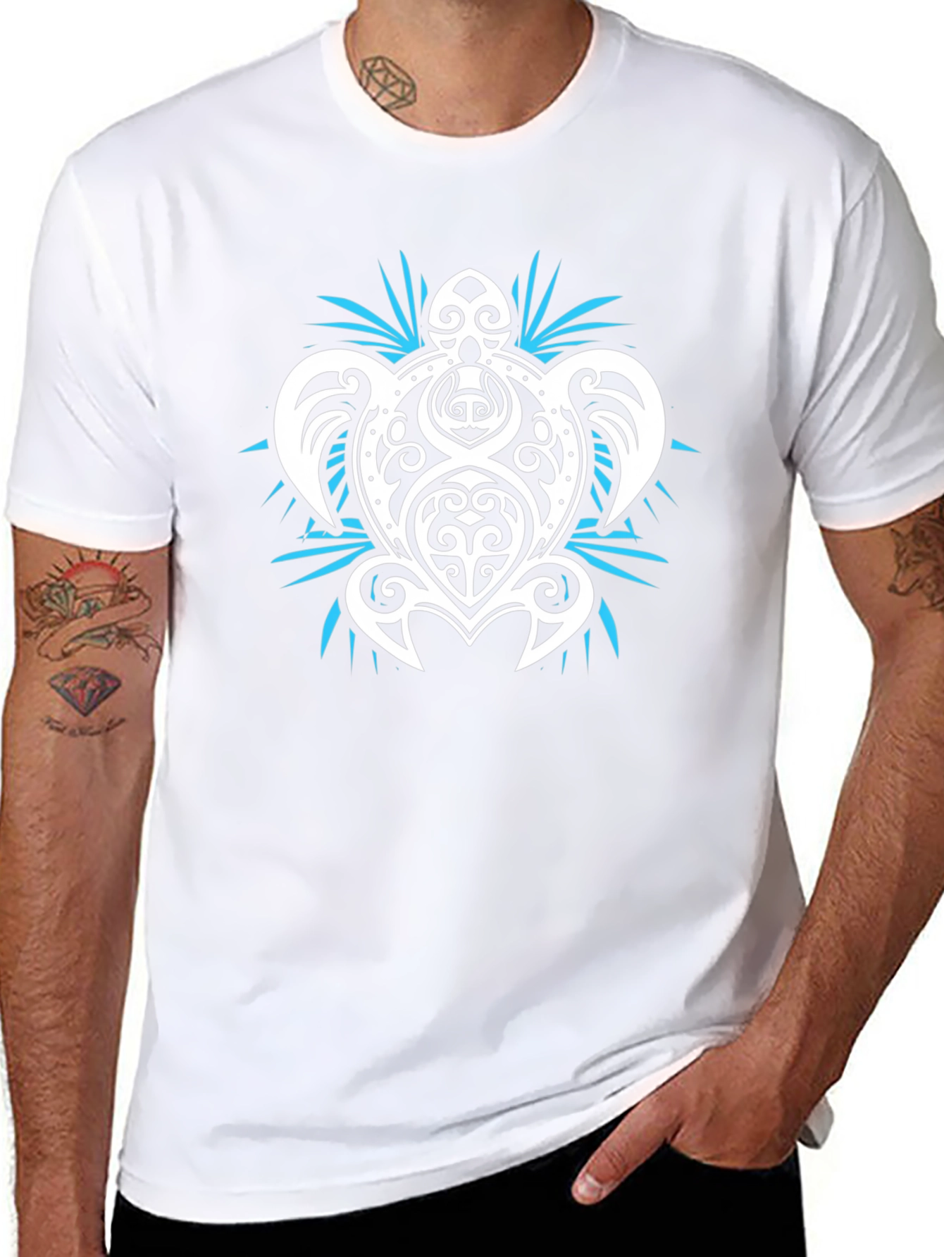 Tribal Turtle Graphic Tee - Black