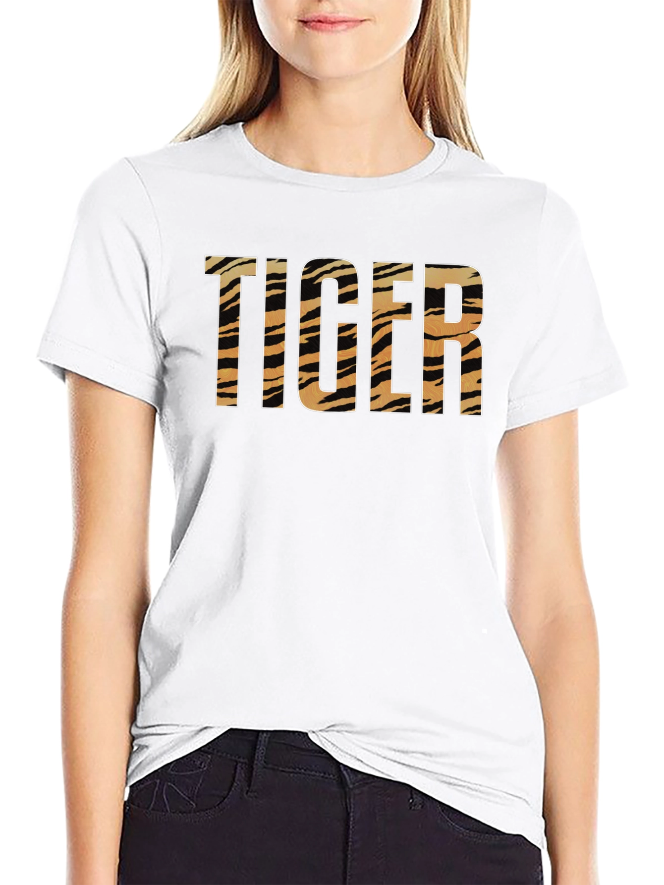 Tiger Print Graphic T-Shirt