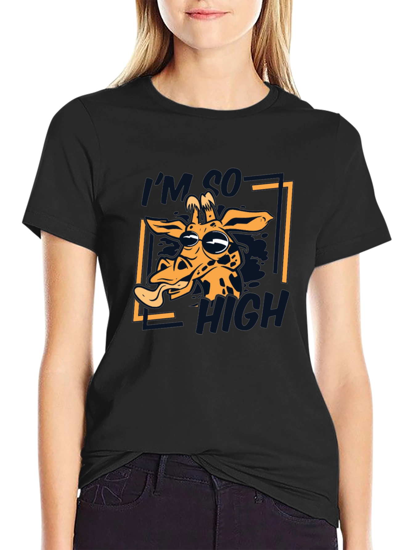 Funny Giraffe Graphic Tee - Im So High