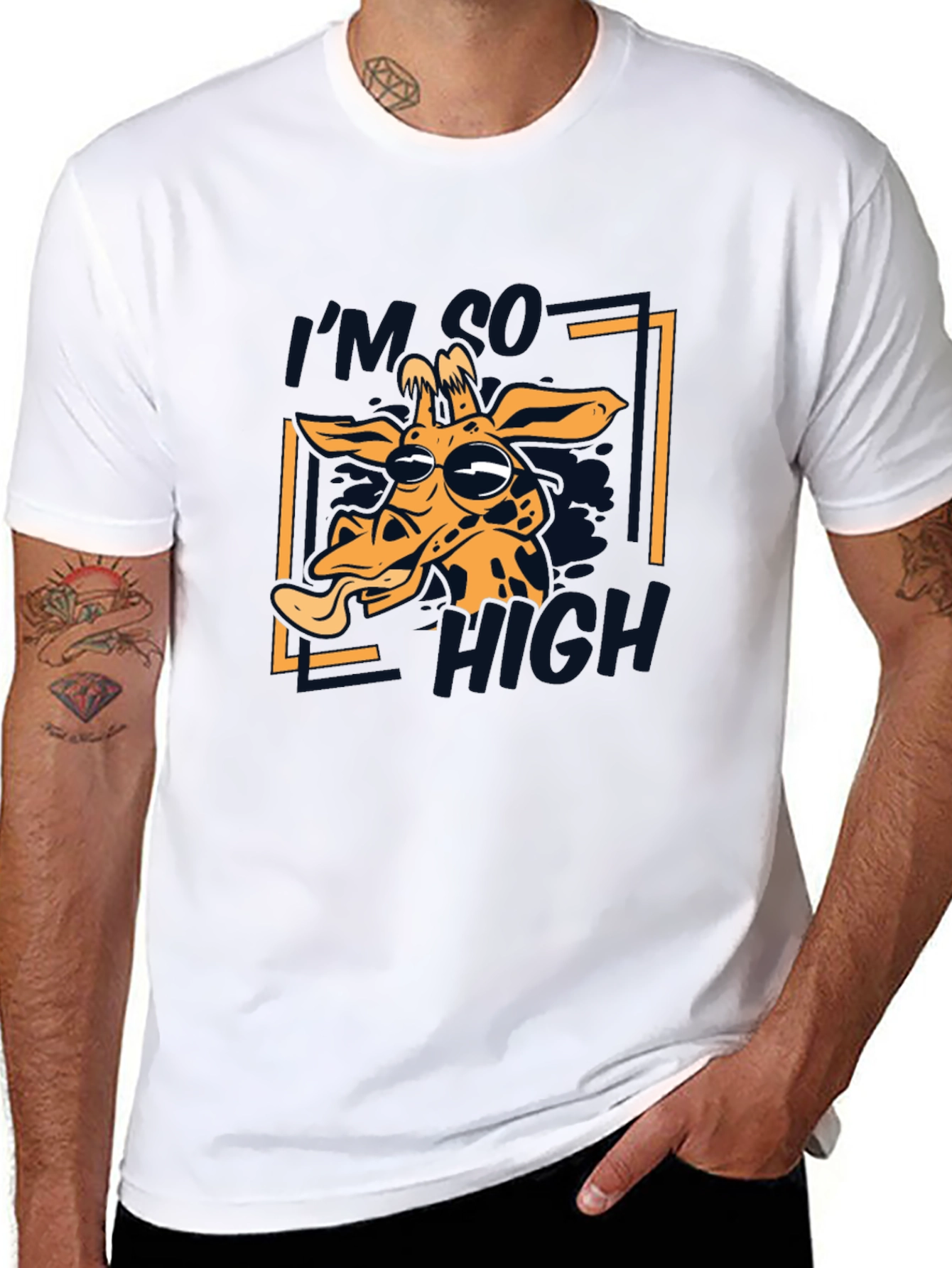 Funny Giraffe Graphic Tee - Im So High