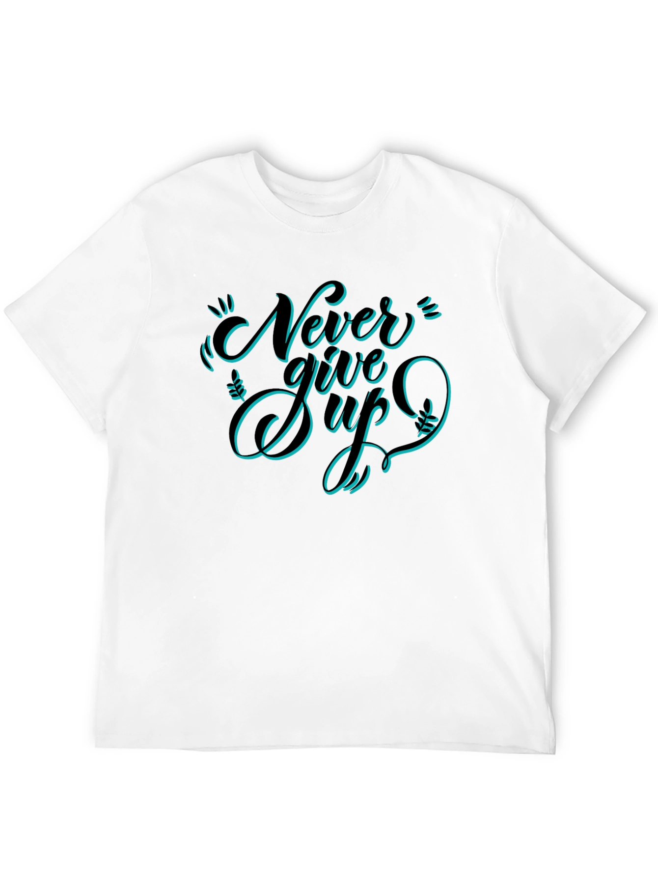 Never Give Up Graphic Tee - Black T-Shirt