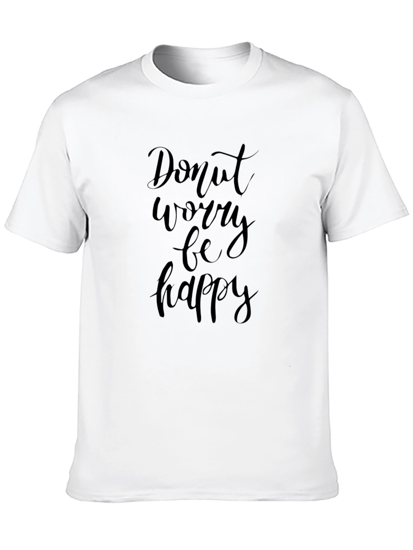 Donut Worry Be Happy Graphic Tee - Black