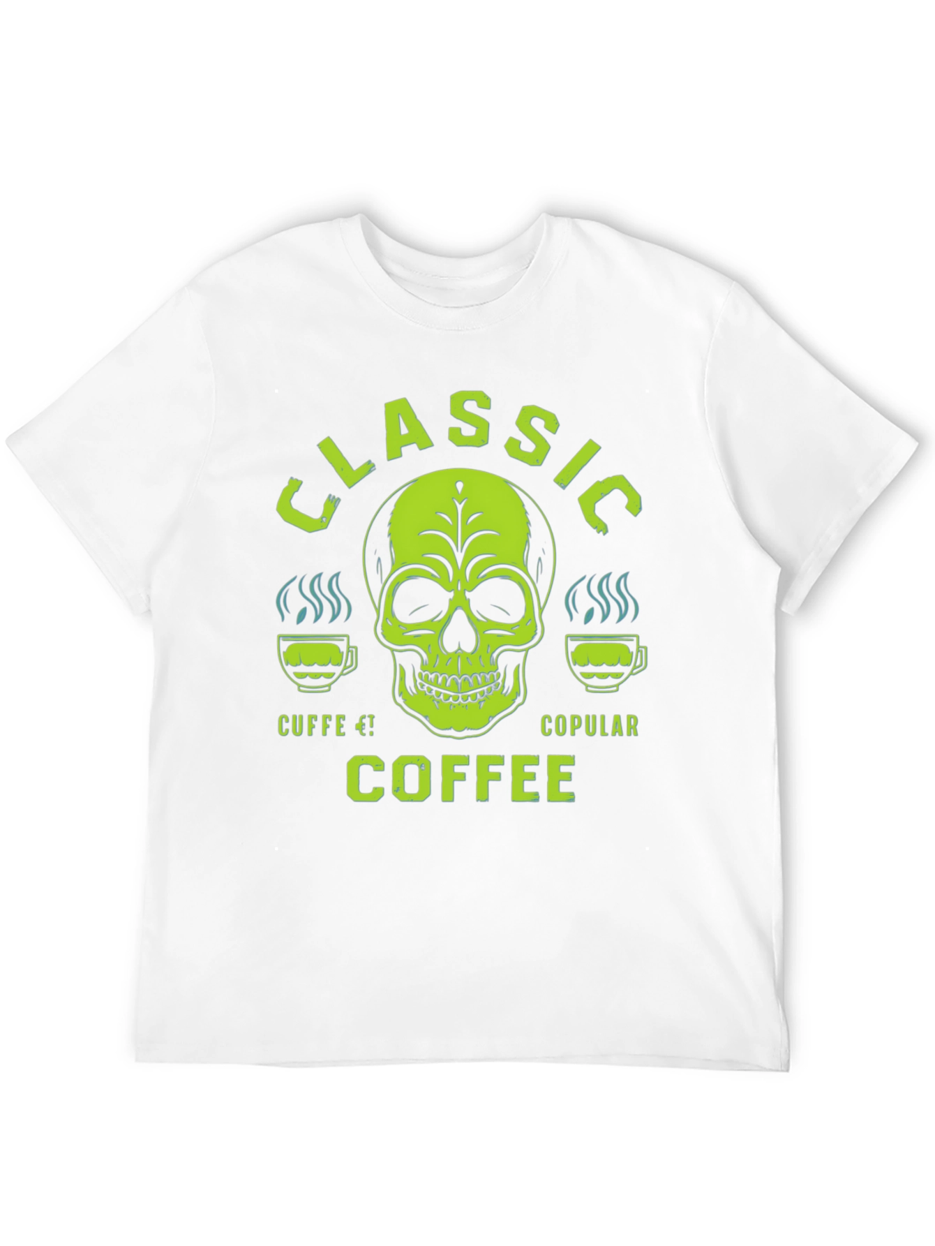 Classic Coffee Skull Graphic T-Shirt - Mens