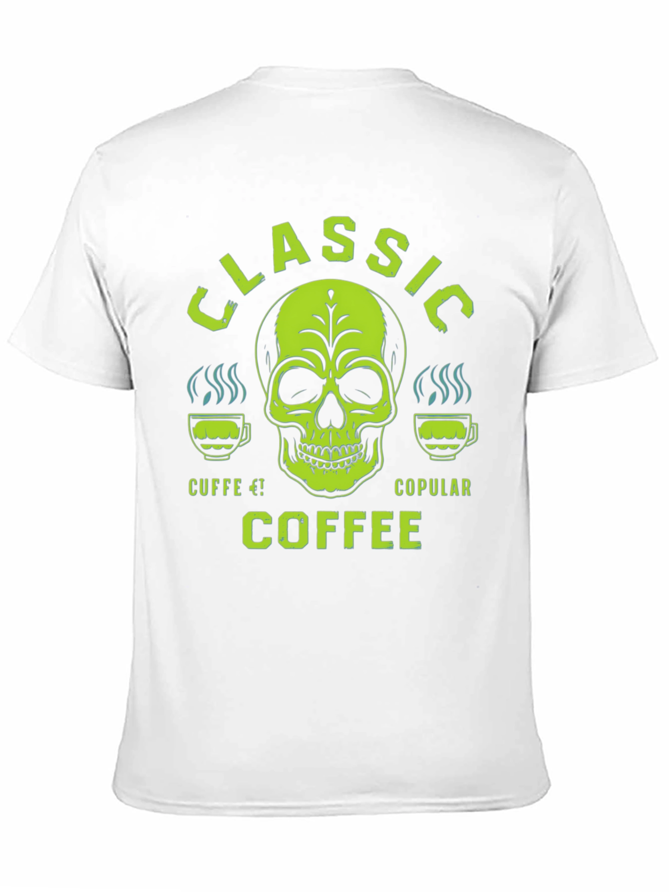 Classic Coffee Skull Graphic T-Shirt - Mens