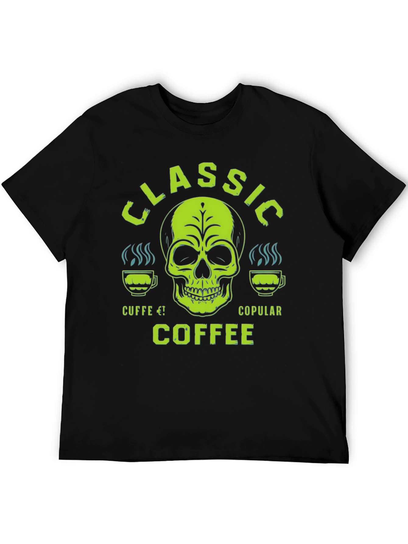 Classic Coffee Skull Graphic T-Shirt - Mens