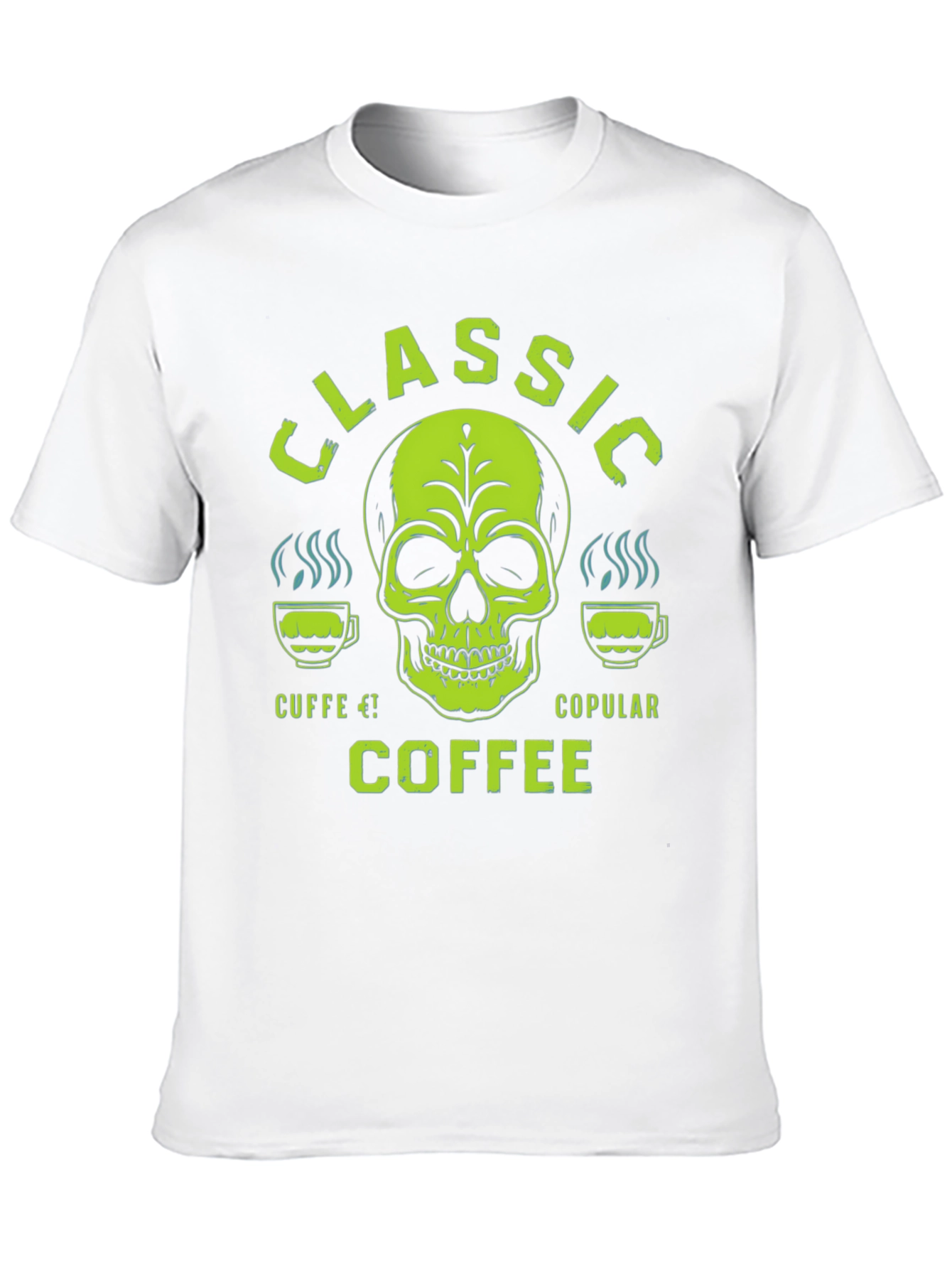 Classic Coffee Skull Graphic T-Shirt - Mens