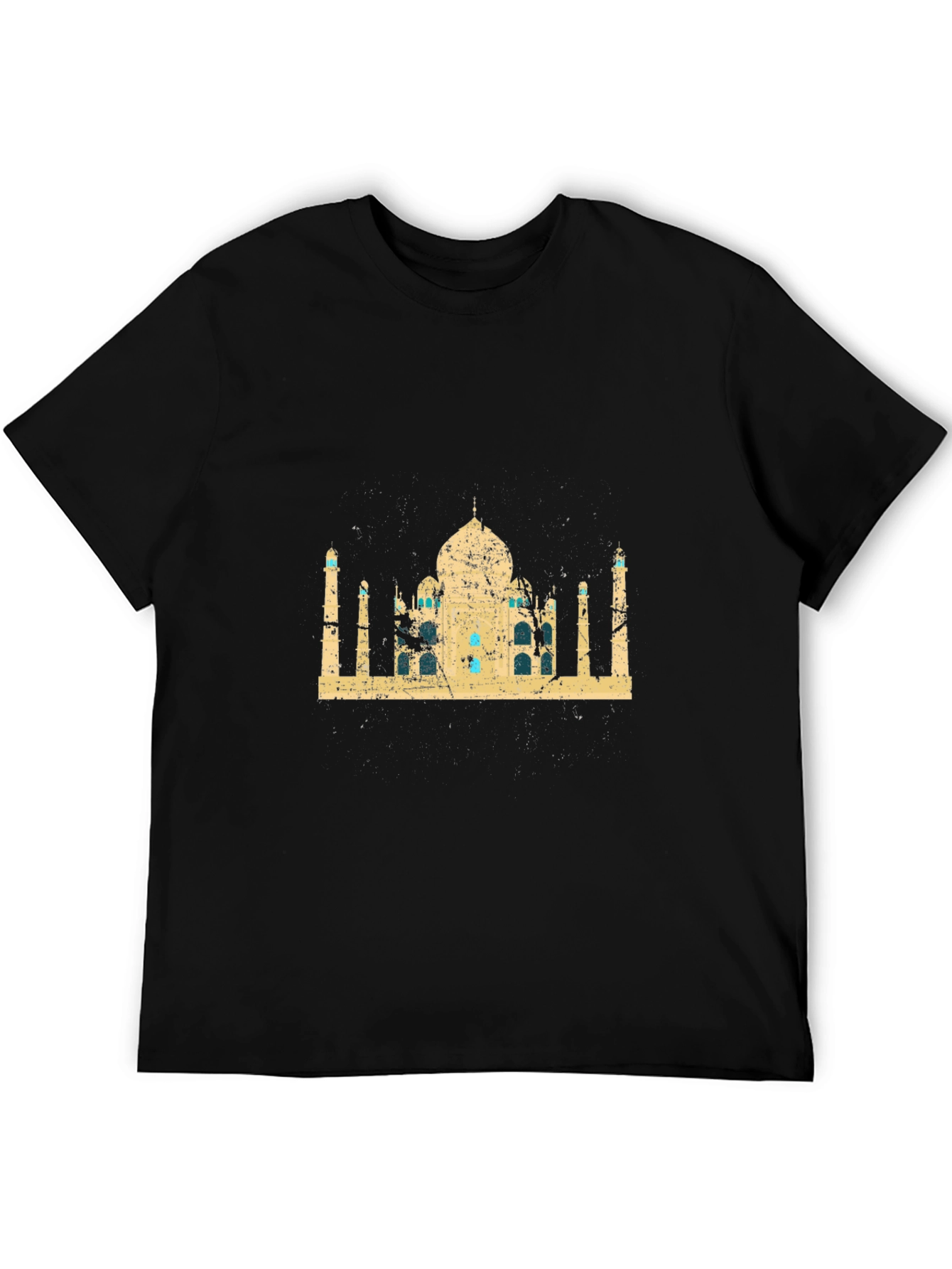 Taj Mahal Graphic Print Black T-Shirt