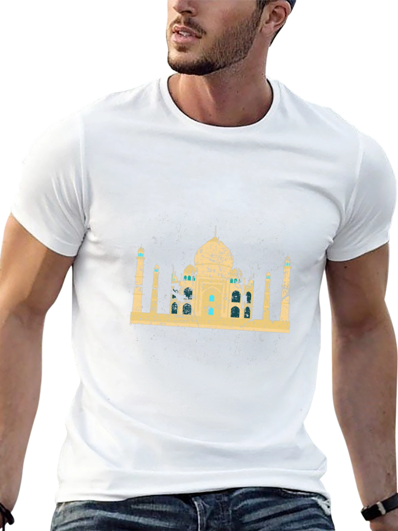 Taj Mahal Graphic Print Black T-Shirt
