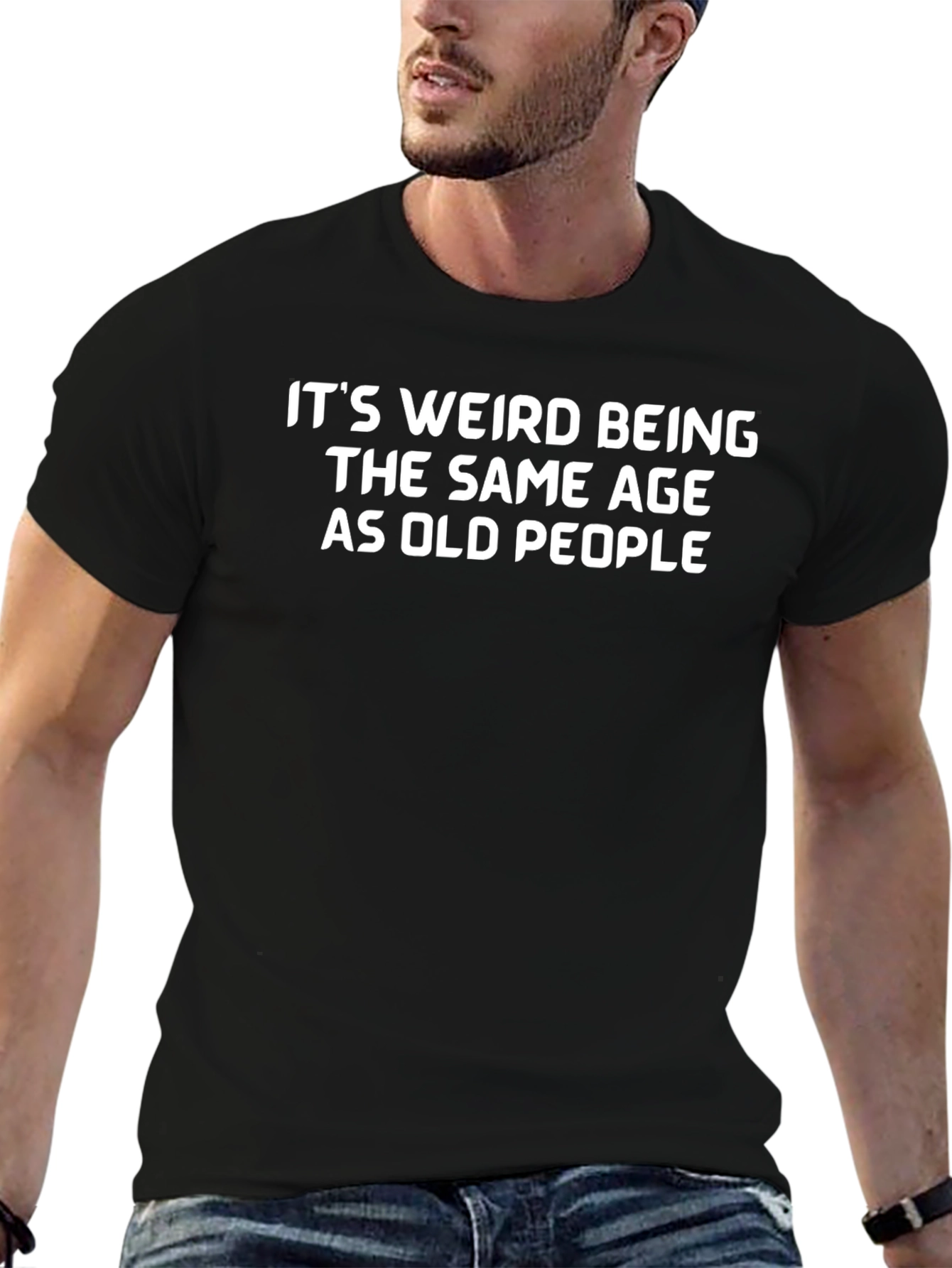 Funny Same Age as Old People Black T-Shirt