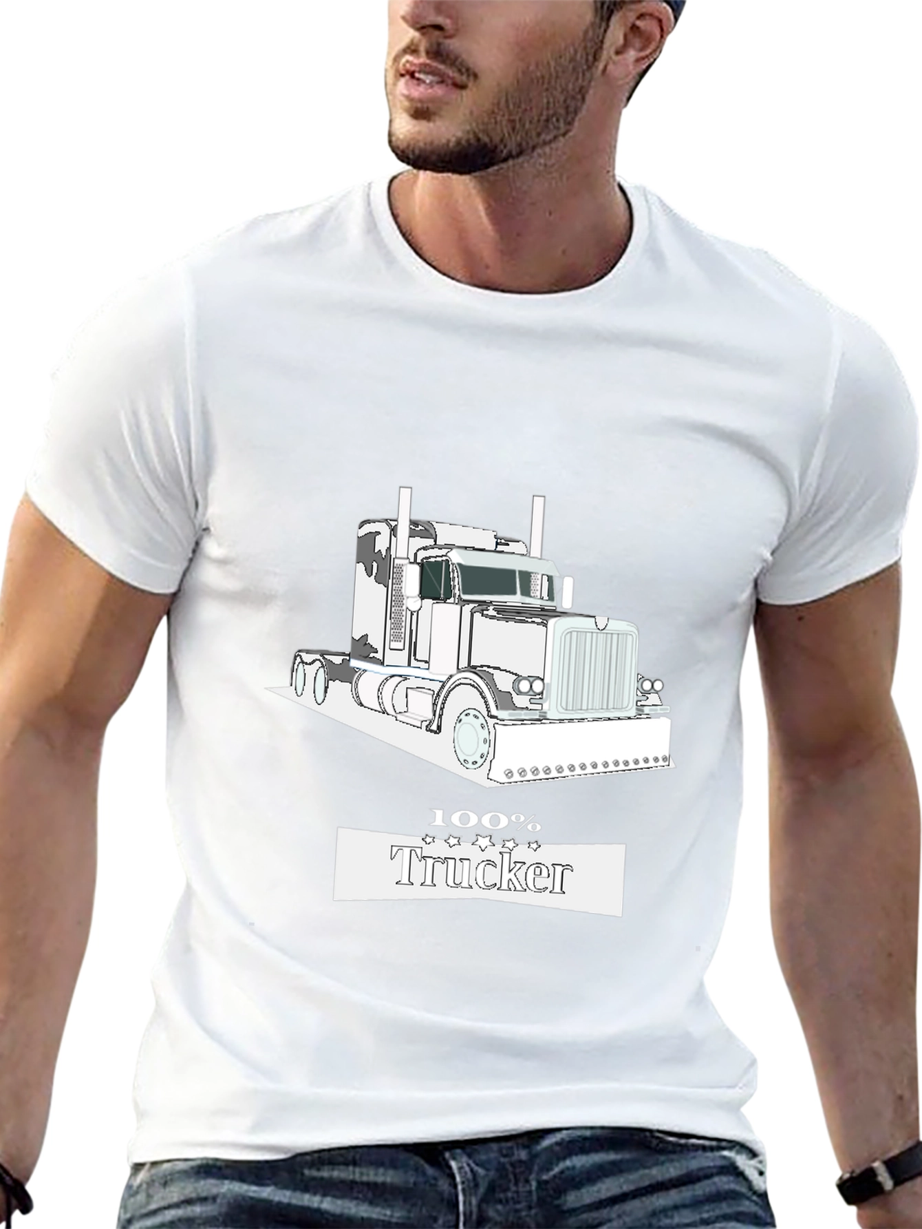 100% Trucker Black T-Shirt