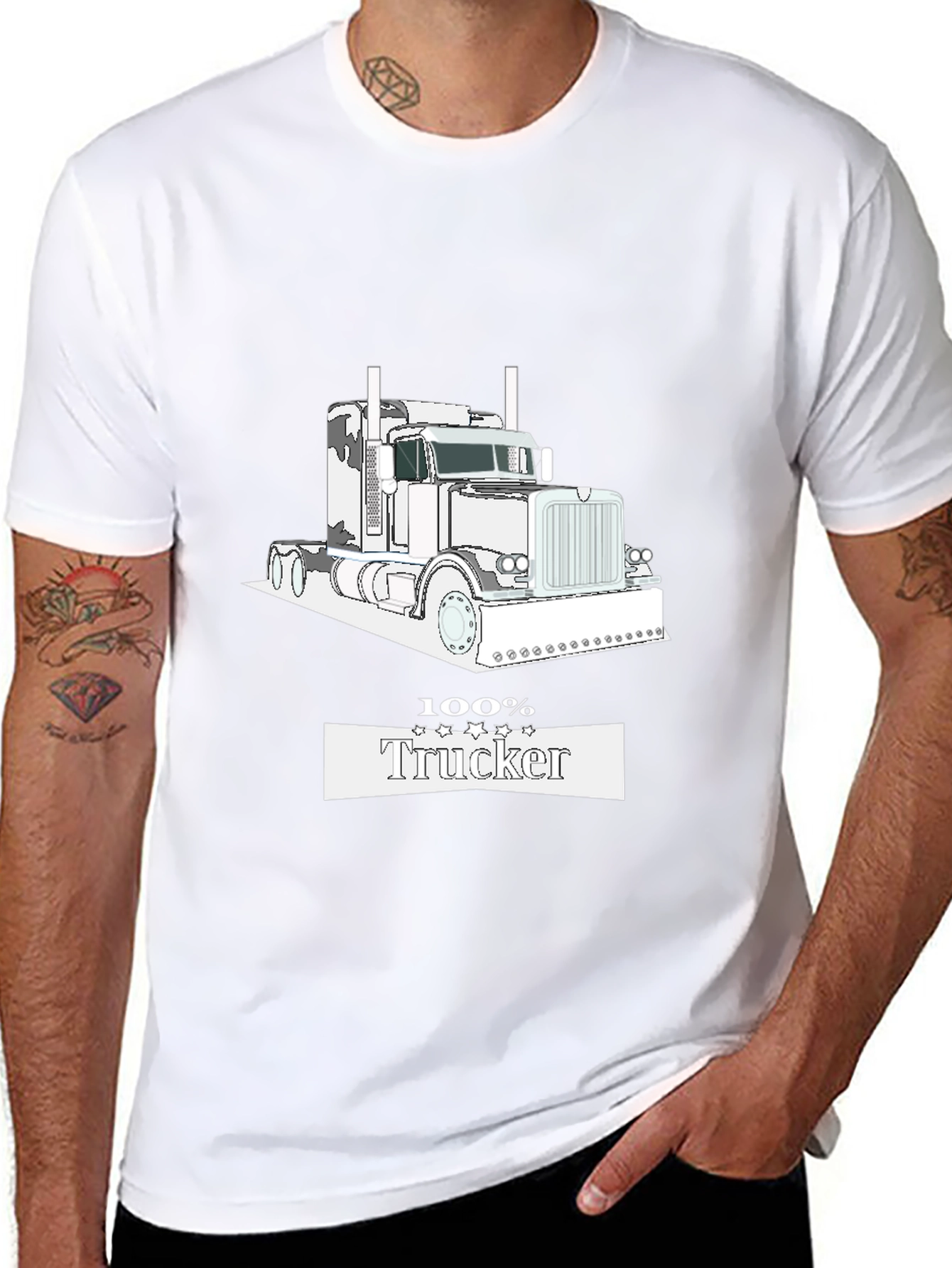 100% Trucker Black T-Shirt