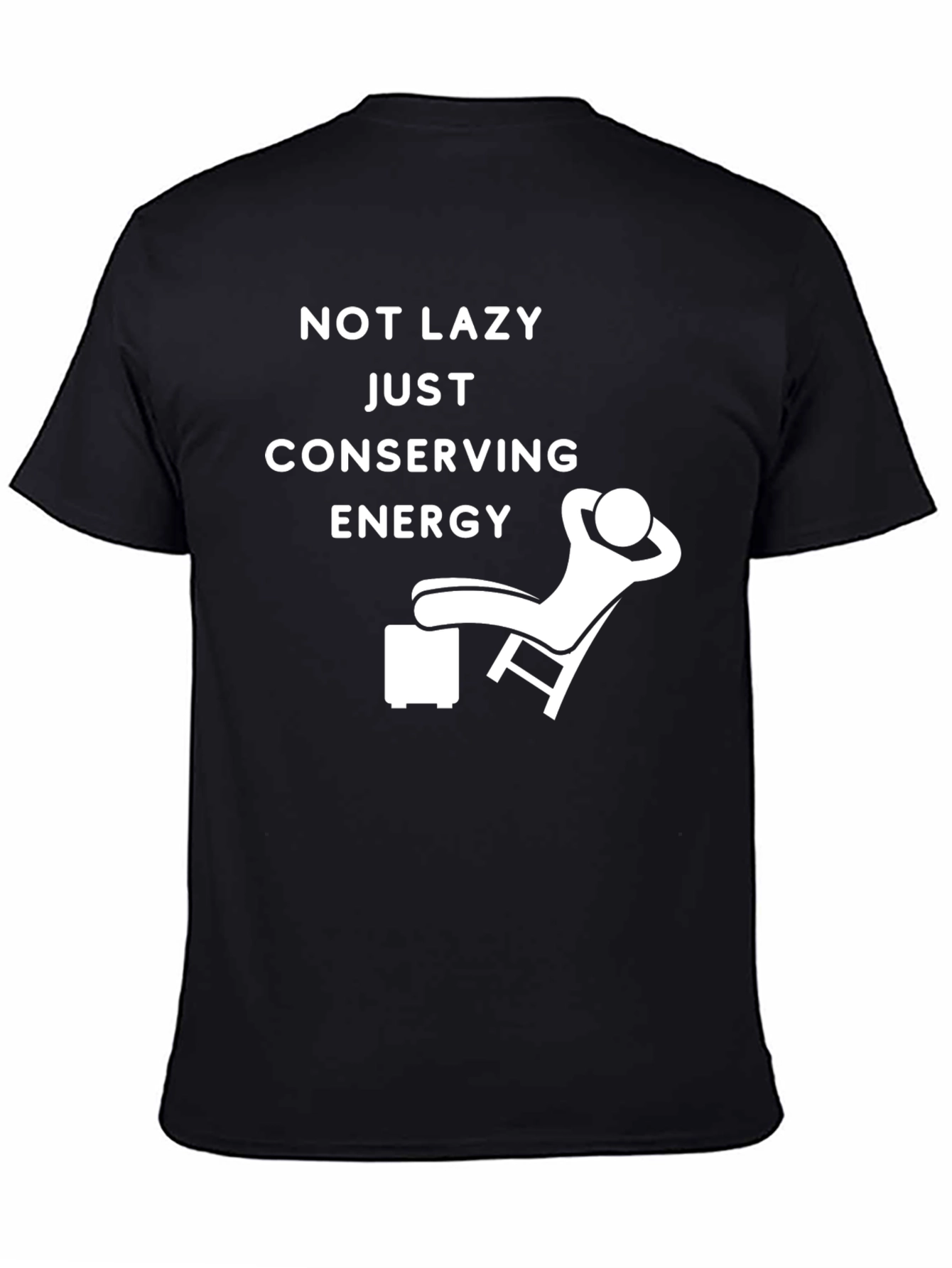 Conserving Energy Graphic Tee - Relaxed Fit Black T-Shirt