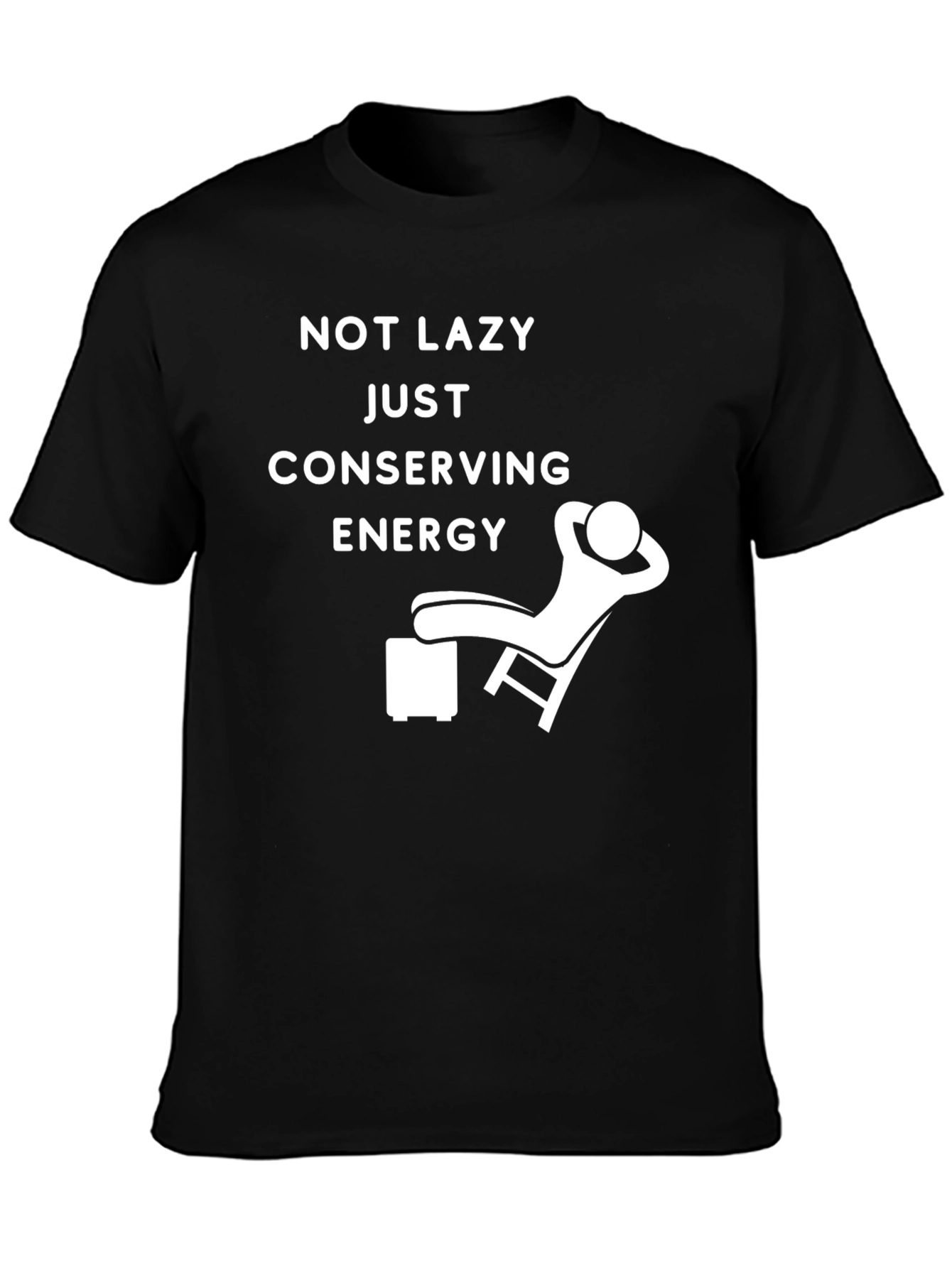 Conserving Energy Graphic Tee - Relaxed Fit Black T-Shirt