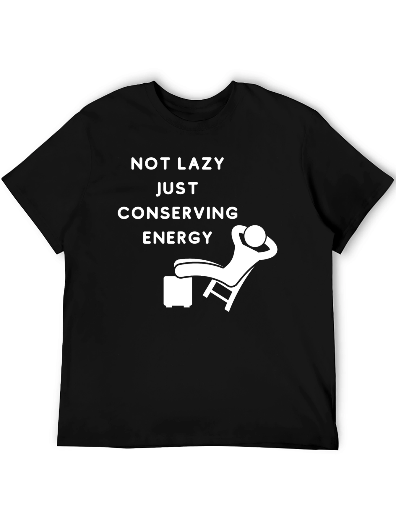 Conserving Energy Graphic Tee - Relaxed Fit Black T-Shirt