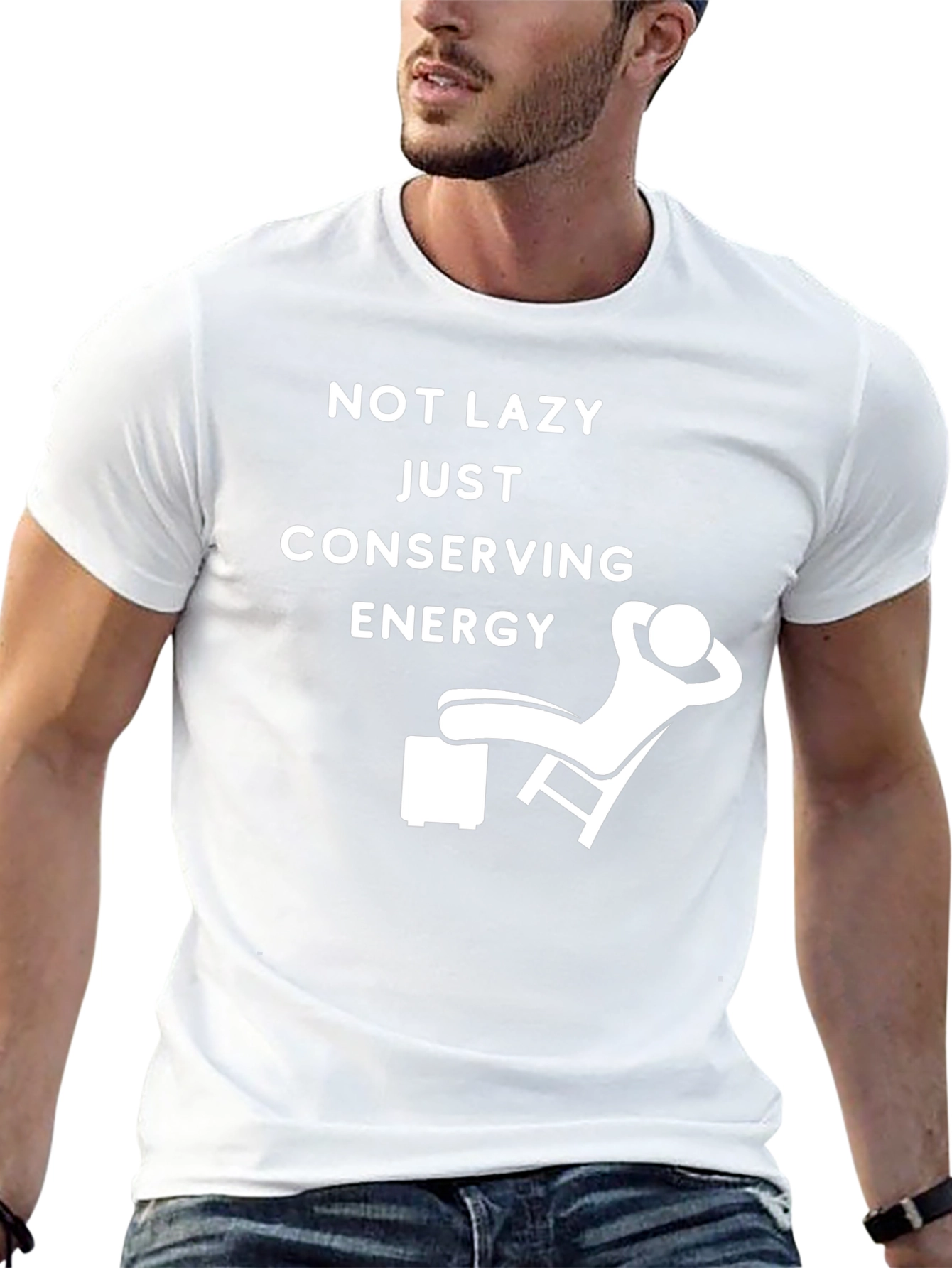 Conserving Energy Graphic Tee - Relaxed Fit Black T-Shirt