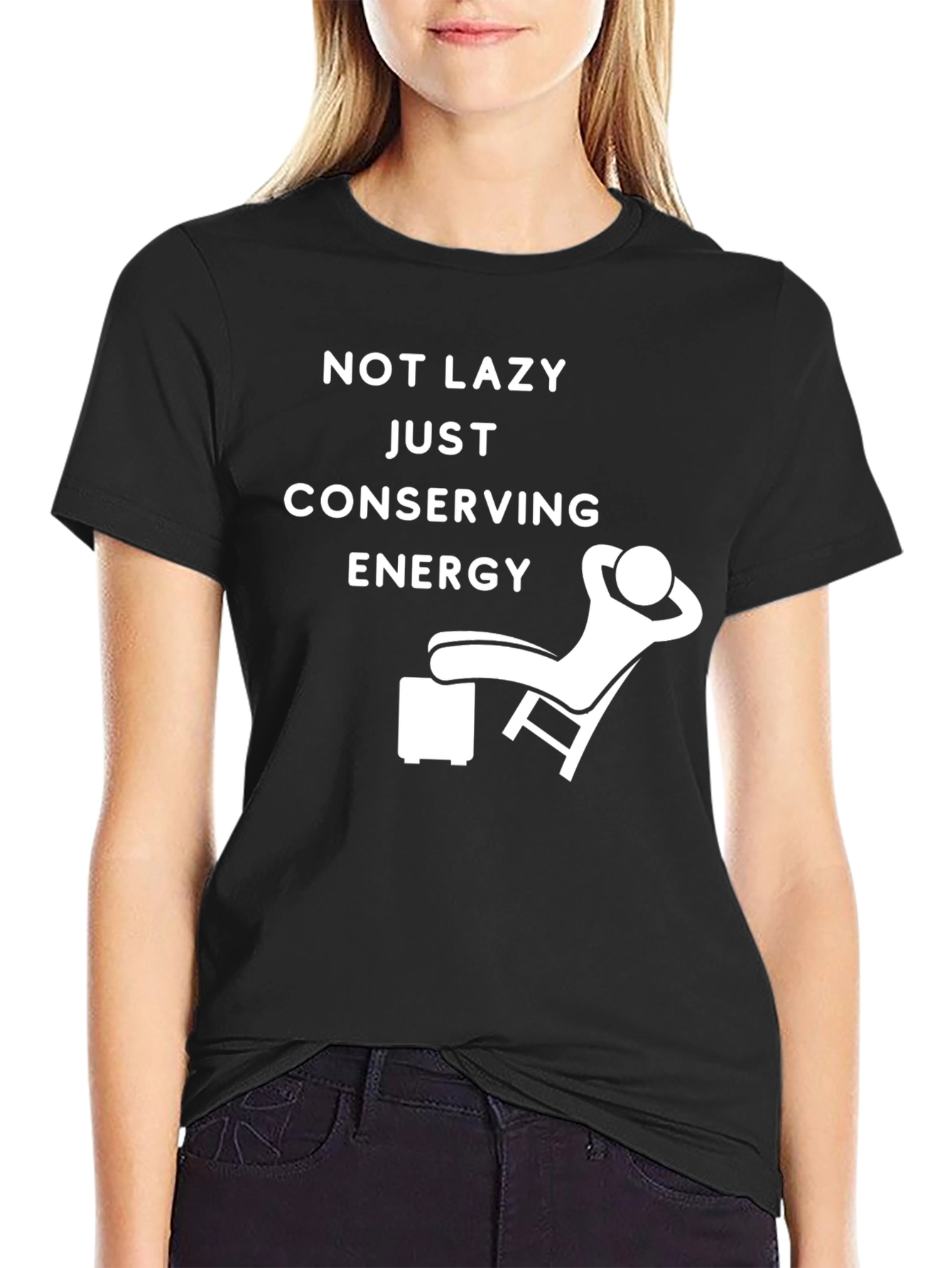Conserving Energy Graphic Tee - Relaxed Fit Black T-Shirt