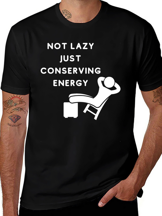 Conserving Energy Graphic Tee - Relaxed Fit Black T-Shirt