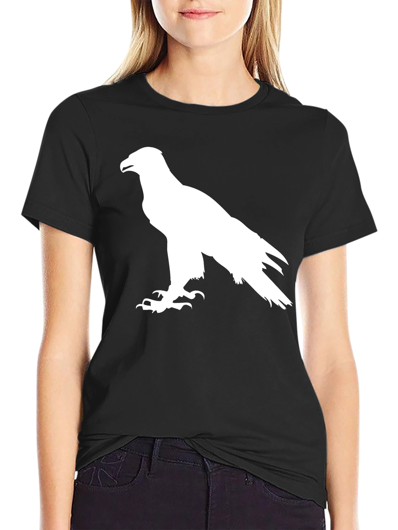 Eagle Silhouette Graphic Tee - Black
