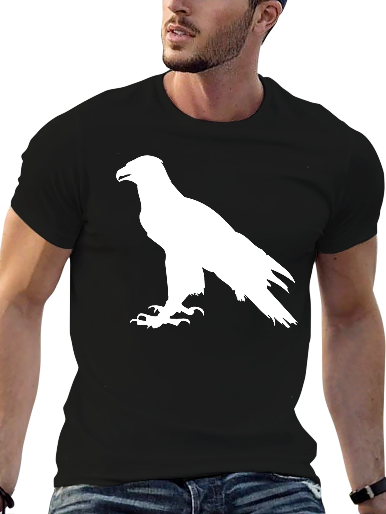 Eagle Silhouette Graphic Tee - Black