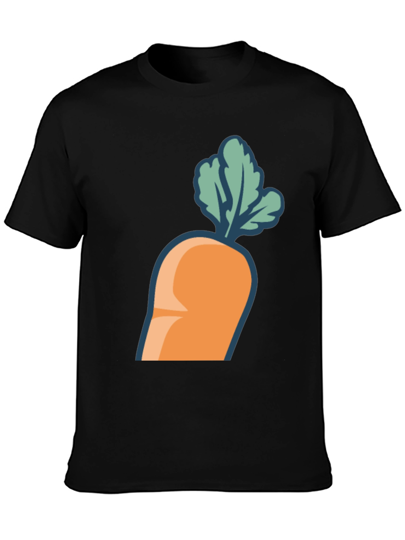 Carrot Graphic Tee - Black Cotton Blend