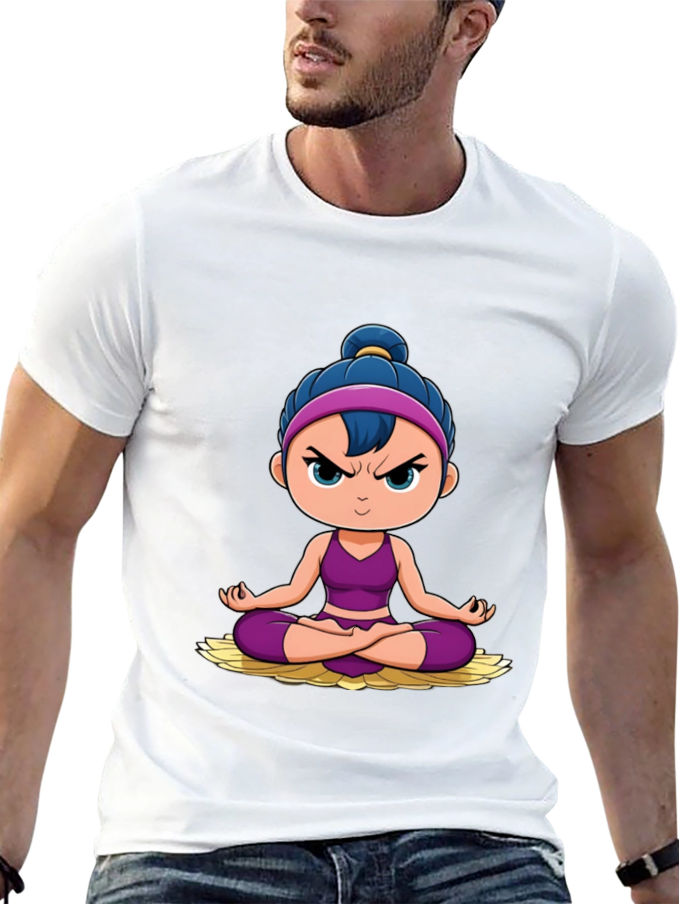 Yoga Cartoon Graphic T-Shirt
