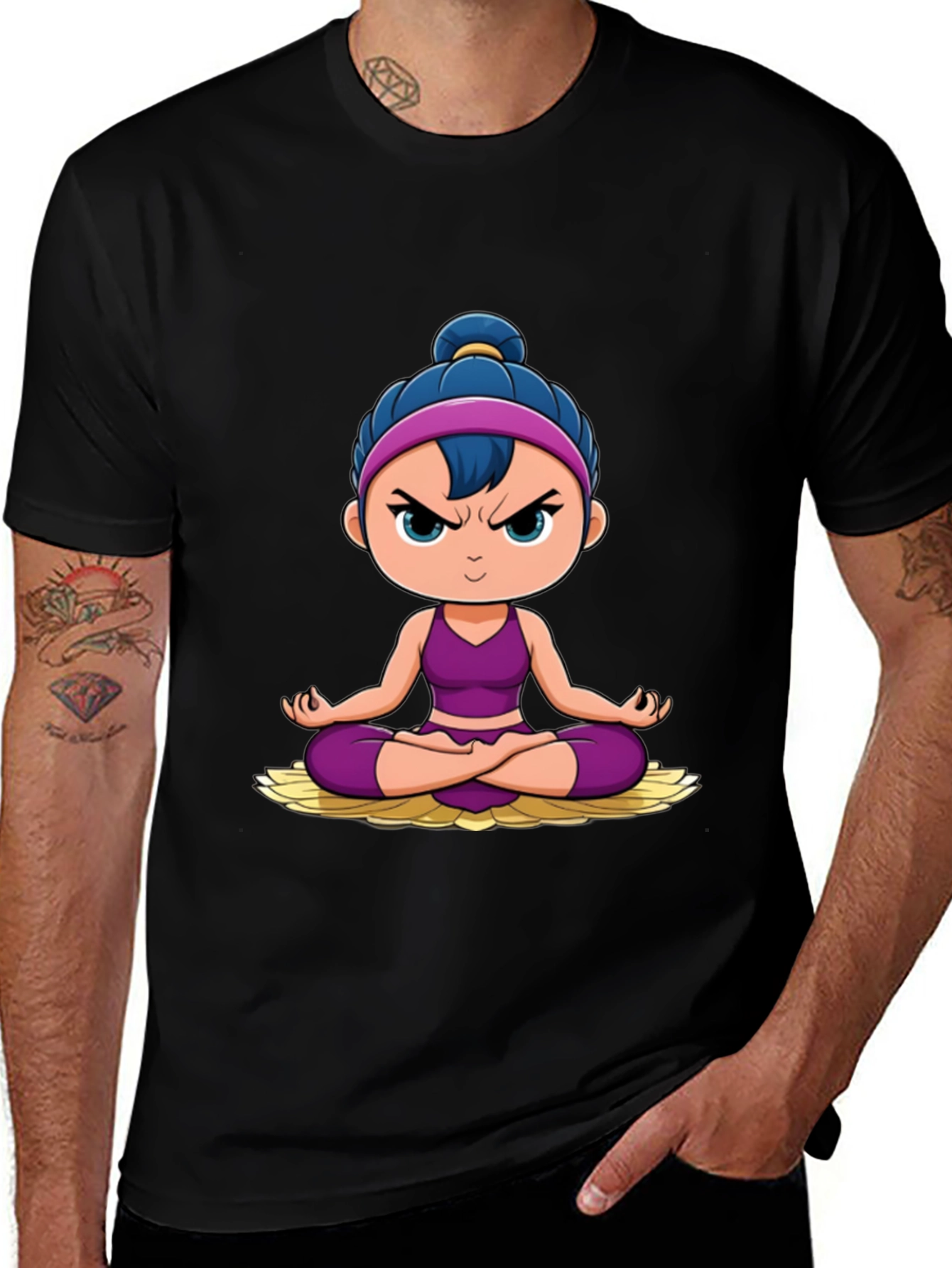 Yoga Cartoon Graphic T-Shirt