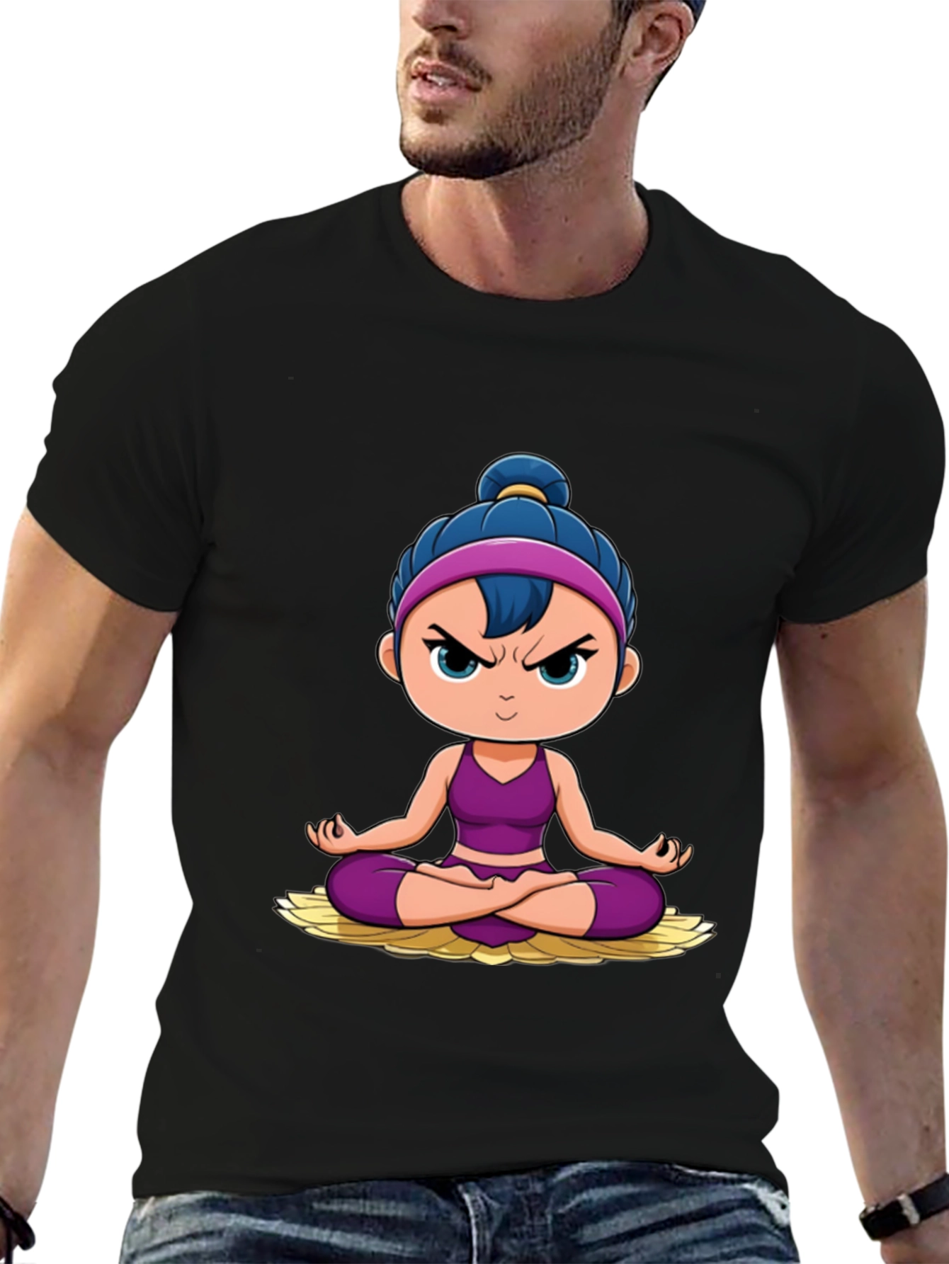 Yoga Cartoon Graphic T-Shirt