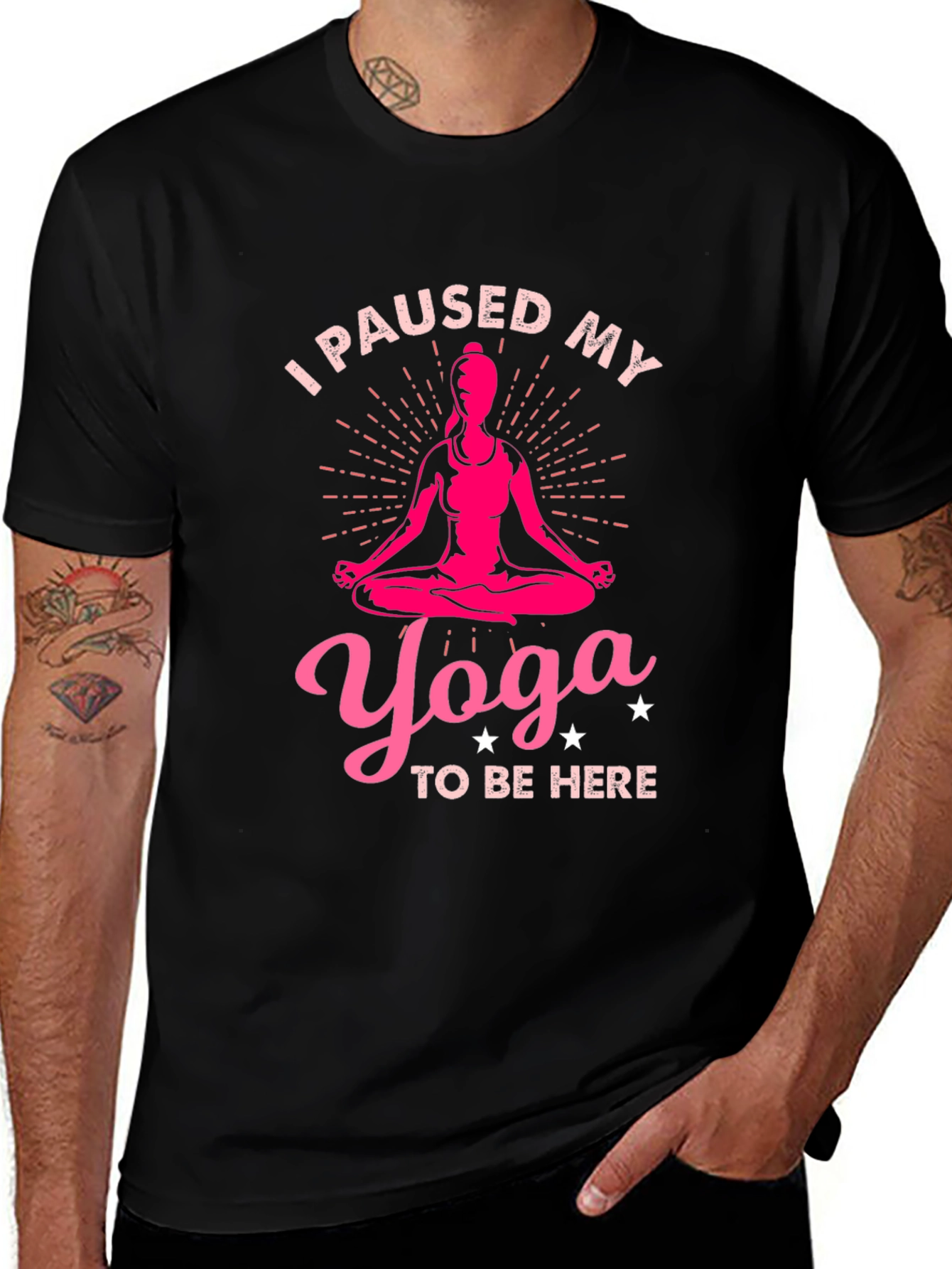 Yoga Lover Tee: I Paused My Yoga Black T-Shirt