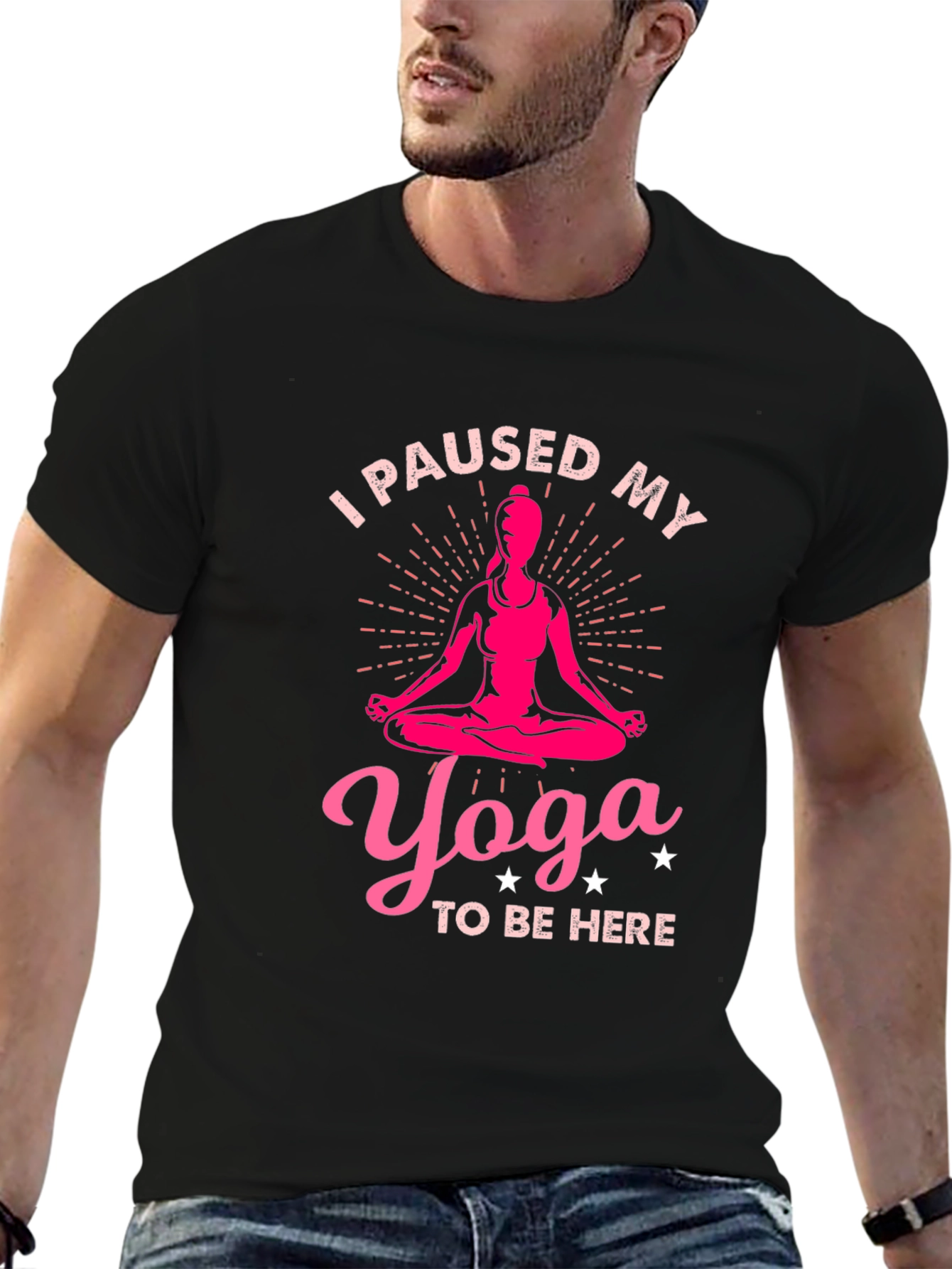 Yoga Lover Tee: I Paused My Yoga Black T-Shirt