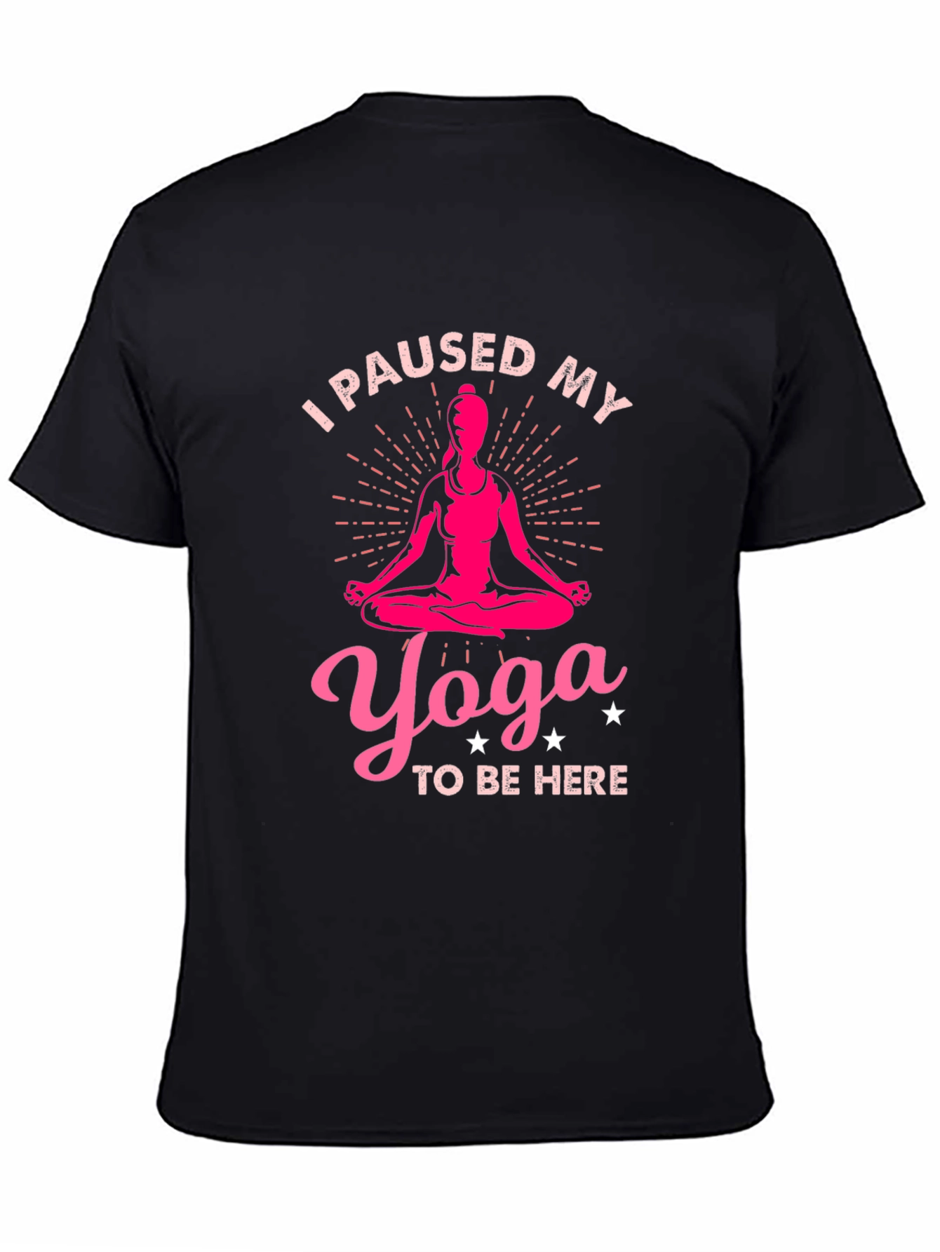 Yoga Lover Tee: I Paused My Yoga Black T-Shirt