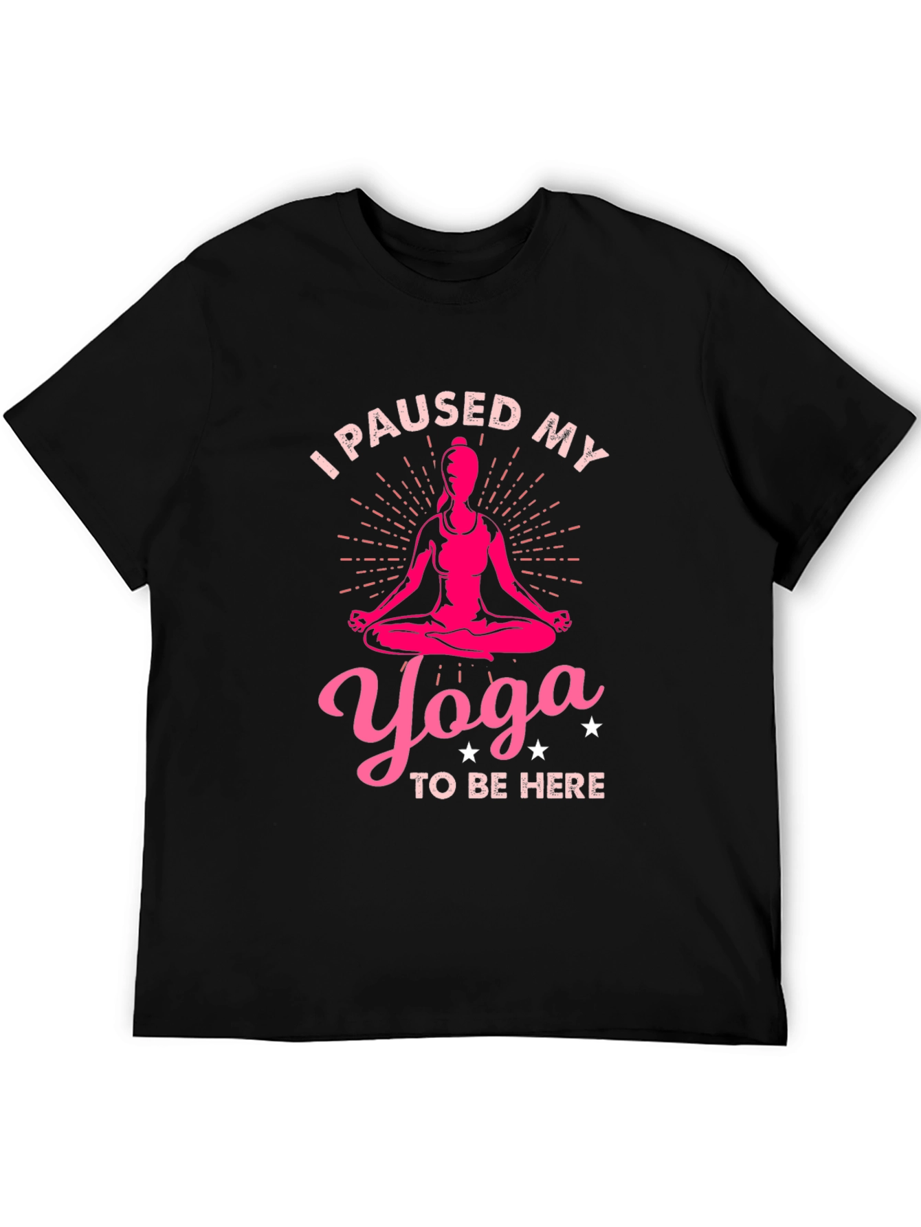 Yoga Lover Tee: I Paused My Yoga Black T-Shirt