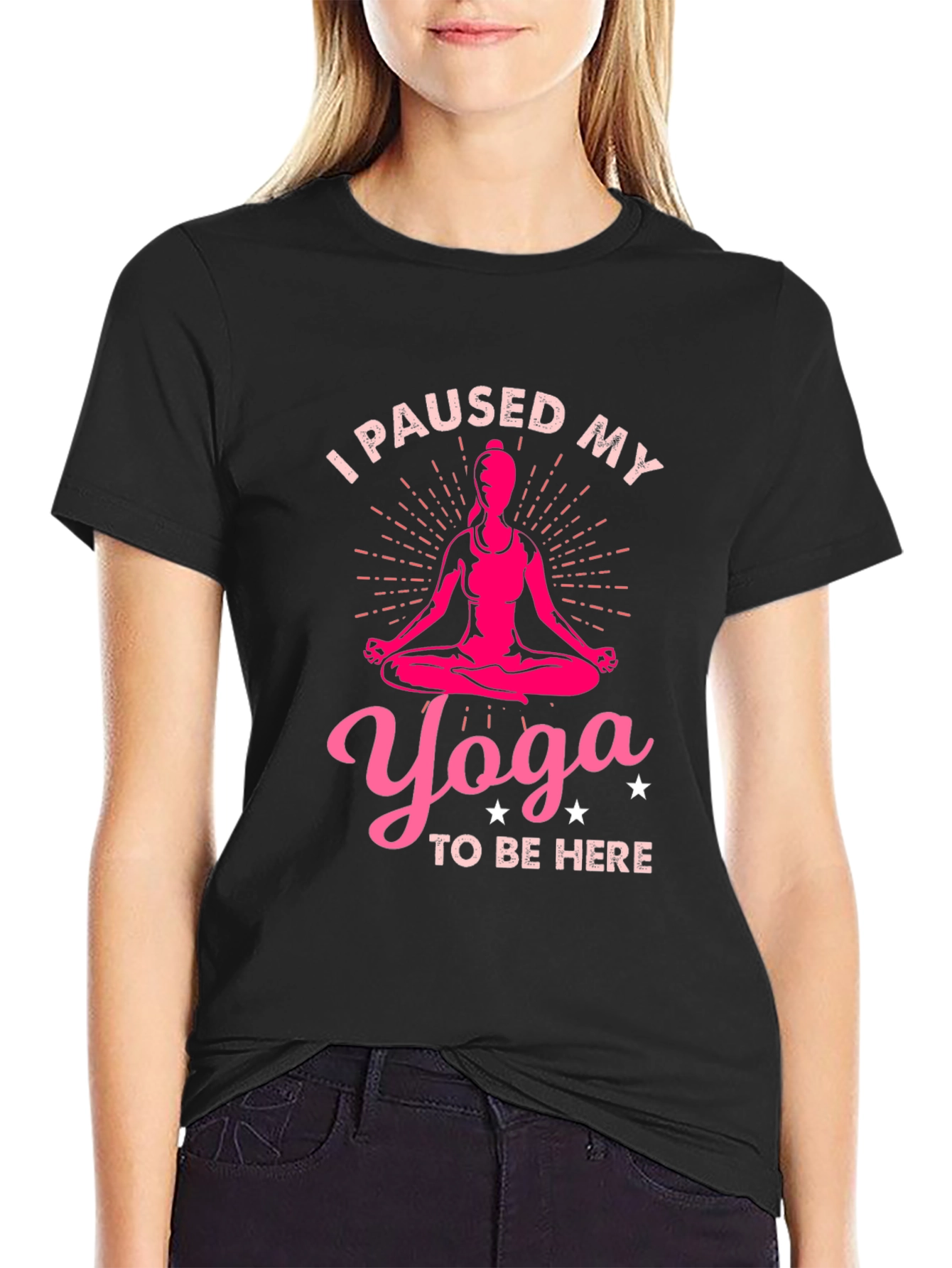 Yoga Lover Tee: I Paused My Yoga Black T-Shirt