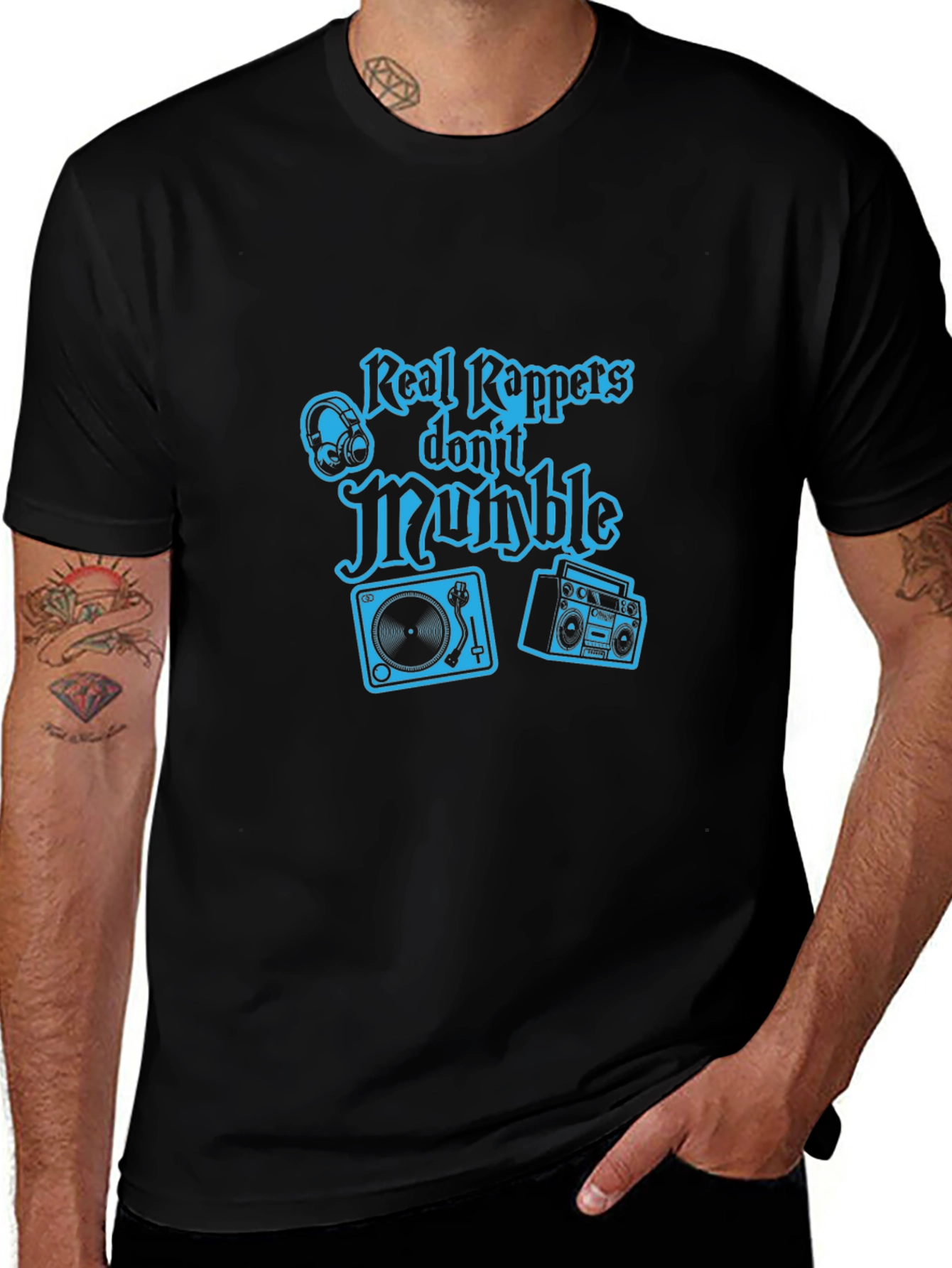 Real Rappers Dont Mumble Graphic T-Shirt