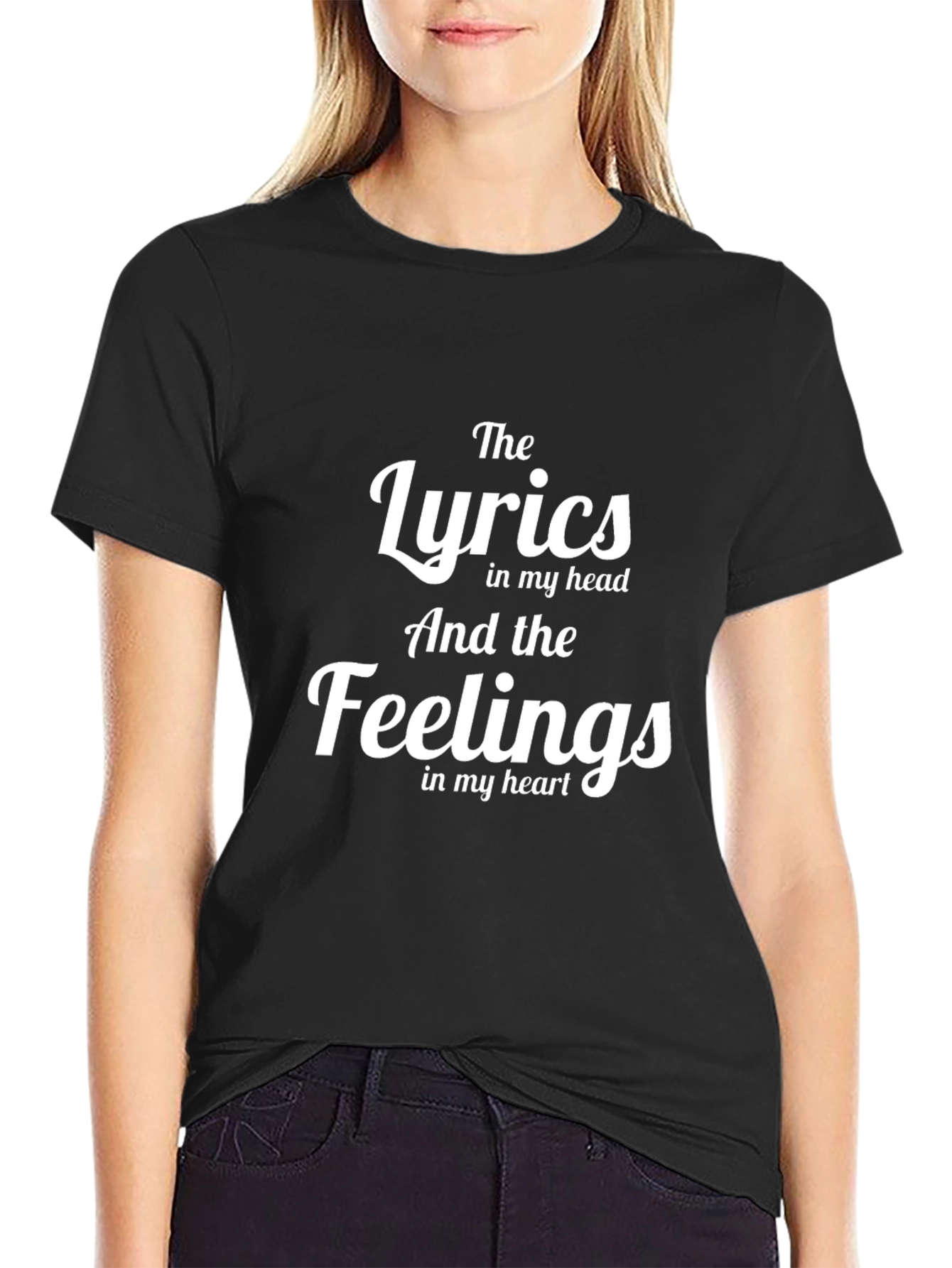 Lyrics and Feelings Graphic Tee - Trendy Crew Neck