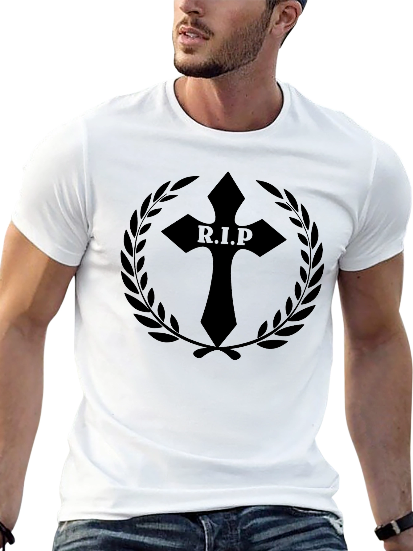 R.I.P Cross Graphic Black T-Shirt