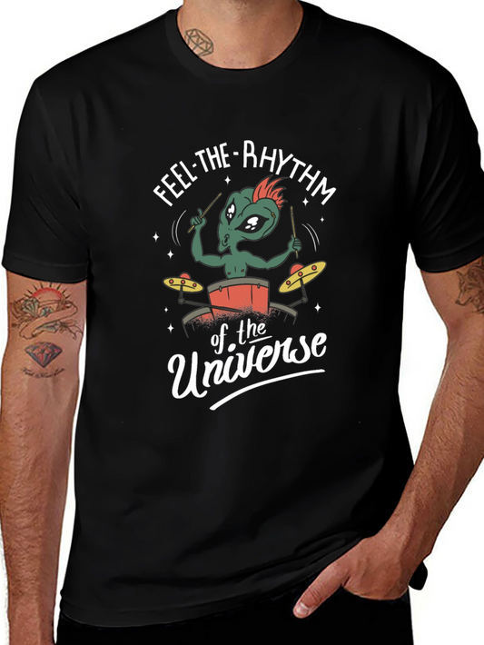Alien Drummer Tee: Feel the Rhythm of the Universe T-Shirt