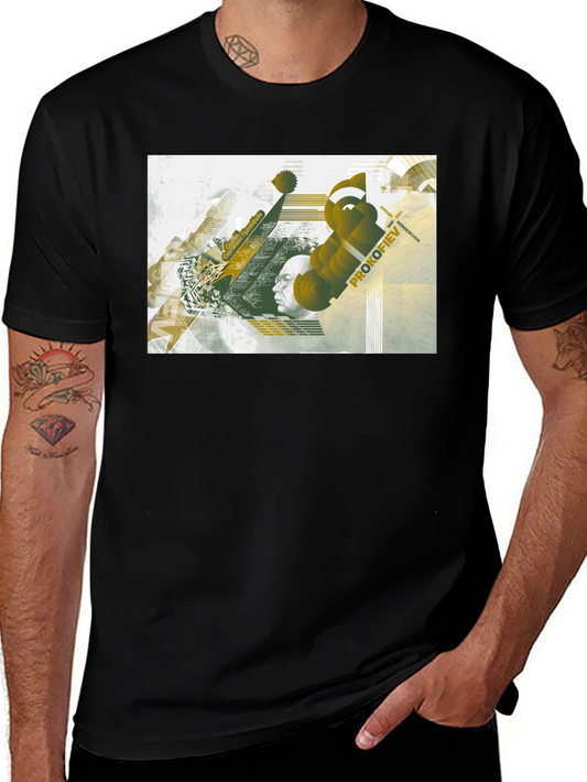 Abstract Prokofiev Graphic Black T-Shirt