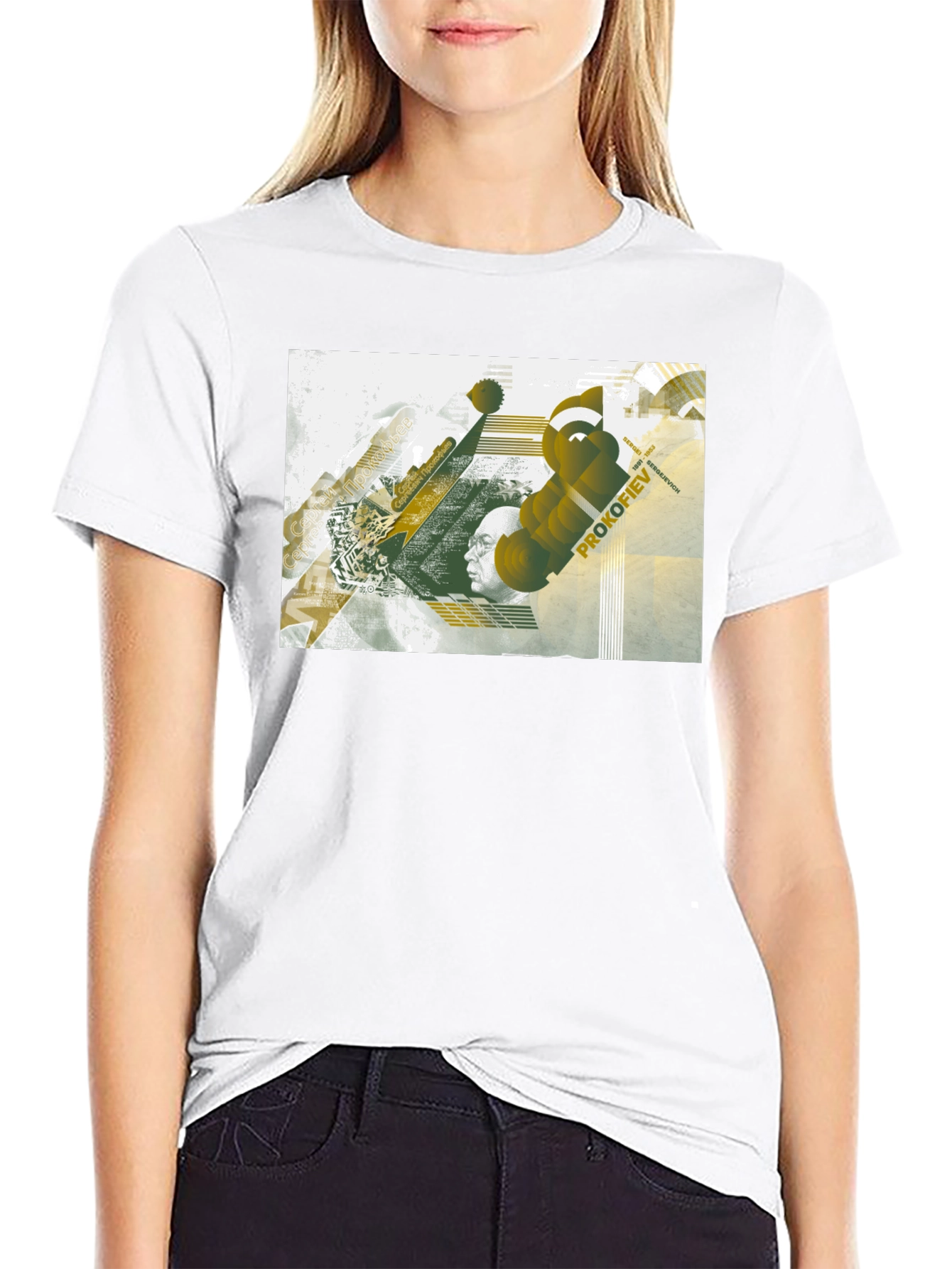 Abstract Prokofiev Graphic Black T-Shirt